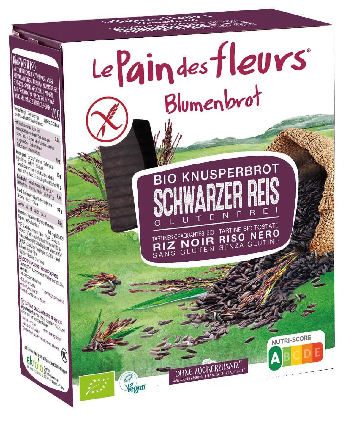 Blumenbrot Schwarzer Reis-Schnitten