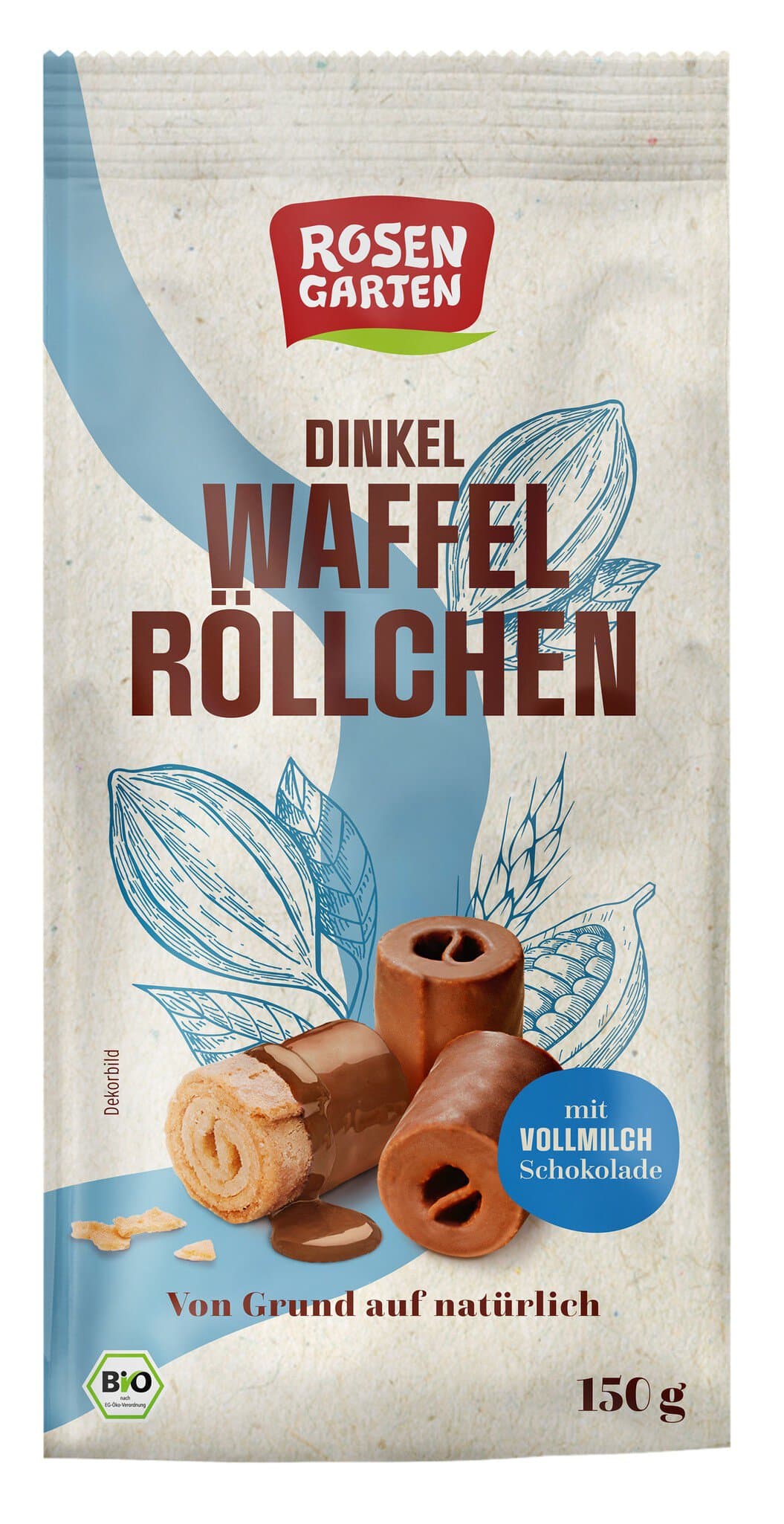 Rosengarten Dinkel-Waffelröllchen Vollmilch