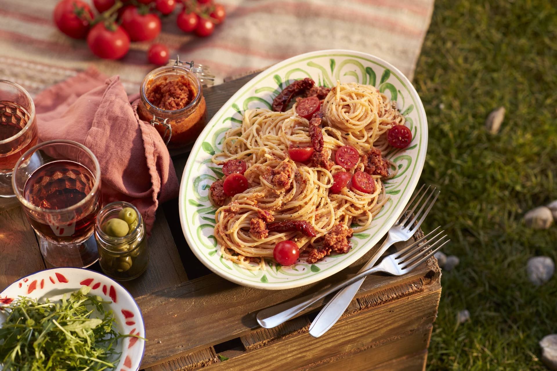 Spaghetti mit Pesto rosso