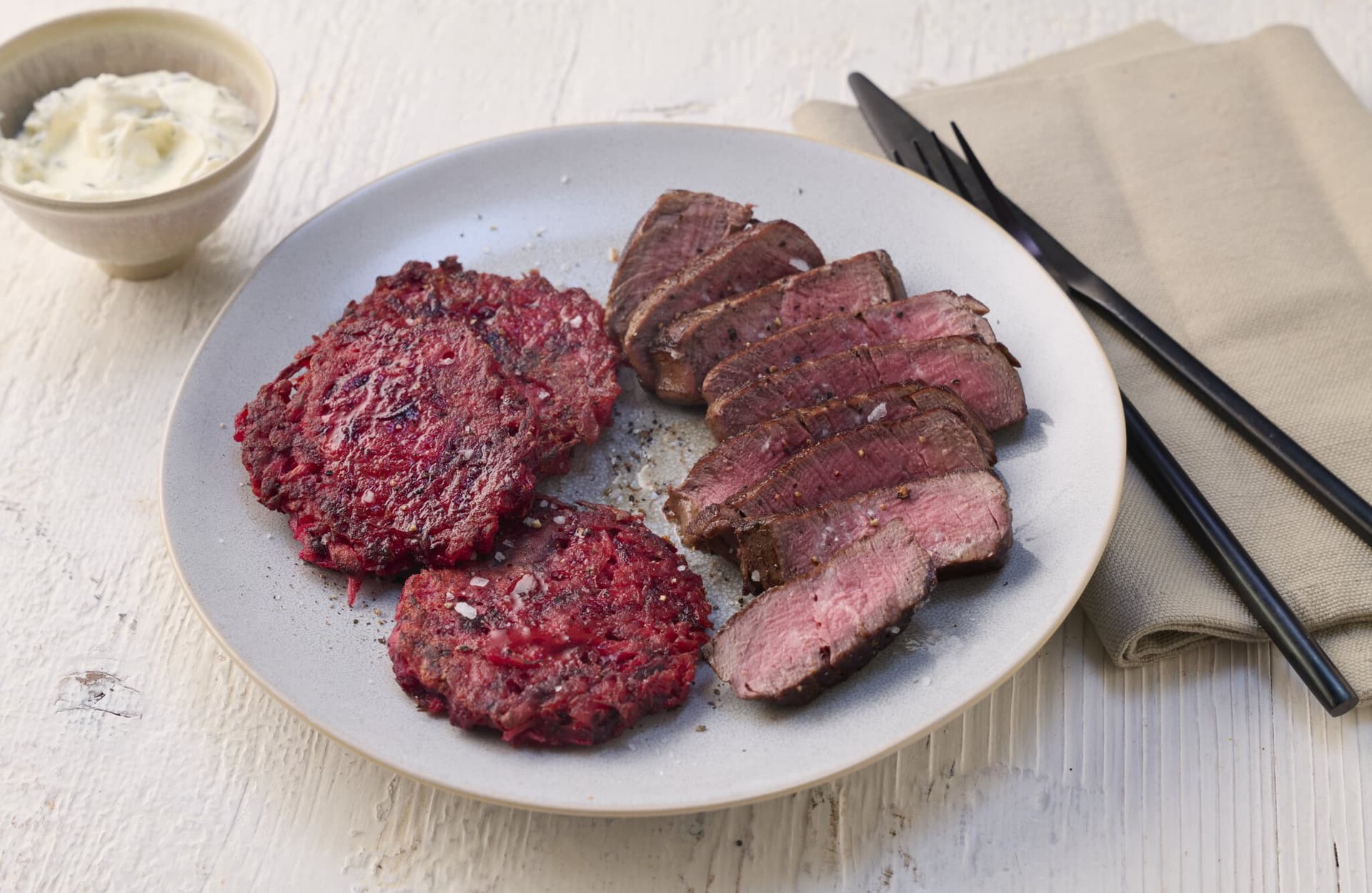 Rinderfilet auf Wurzelgemüse-Rösti