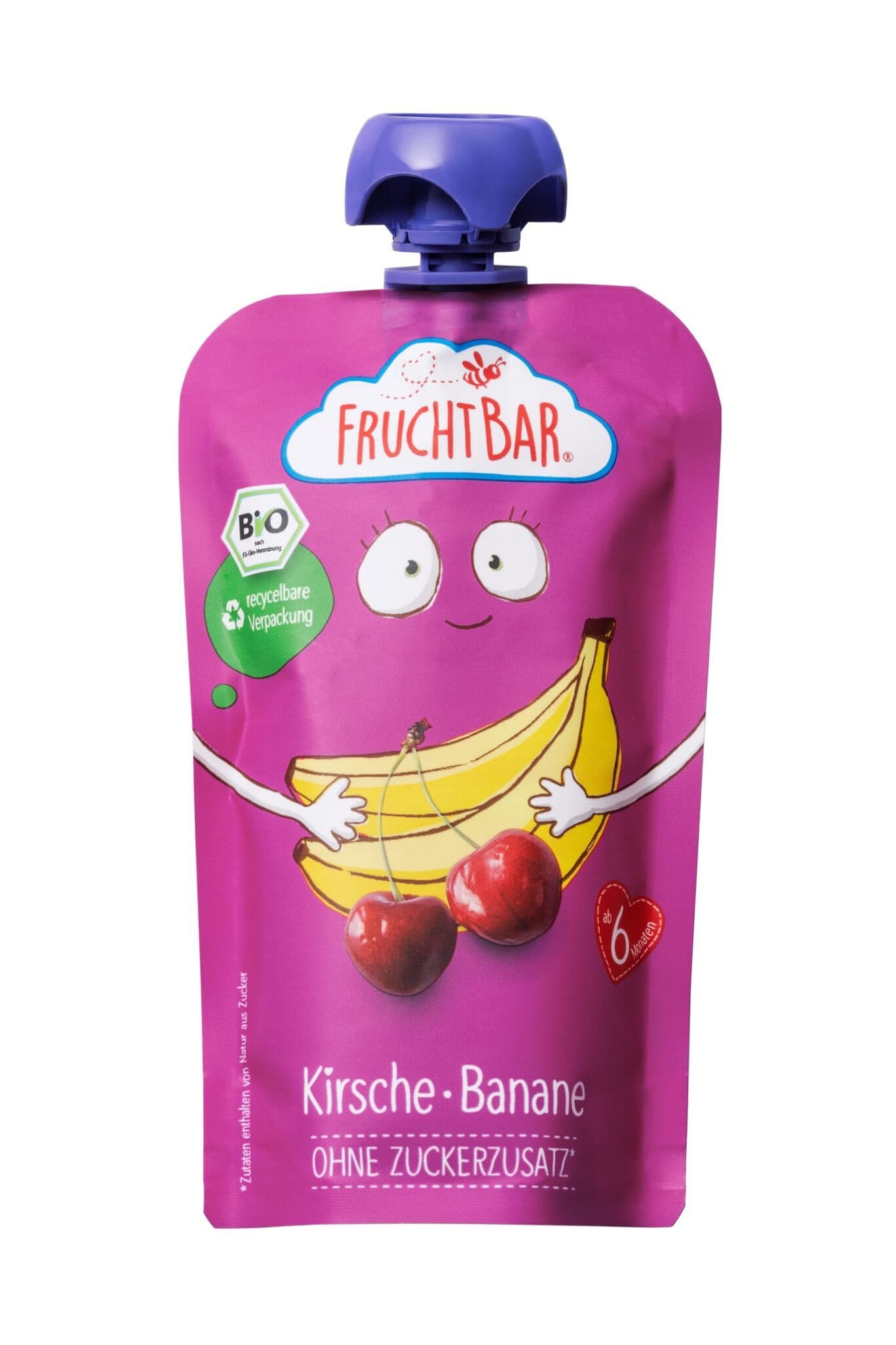 FRUCHTBAR Fruchtpürree Kirsch Banane