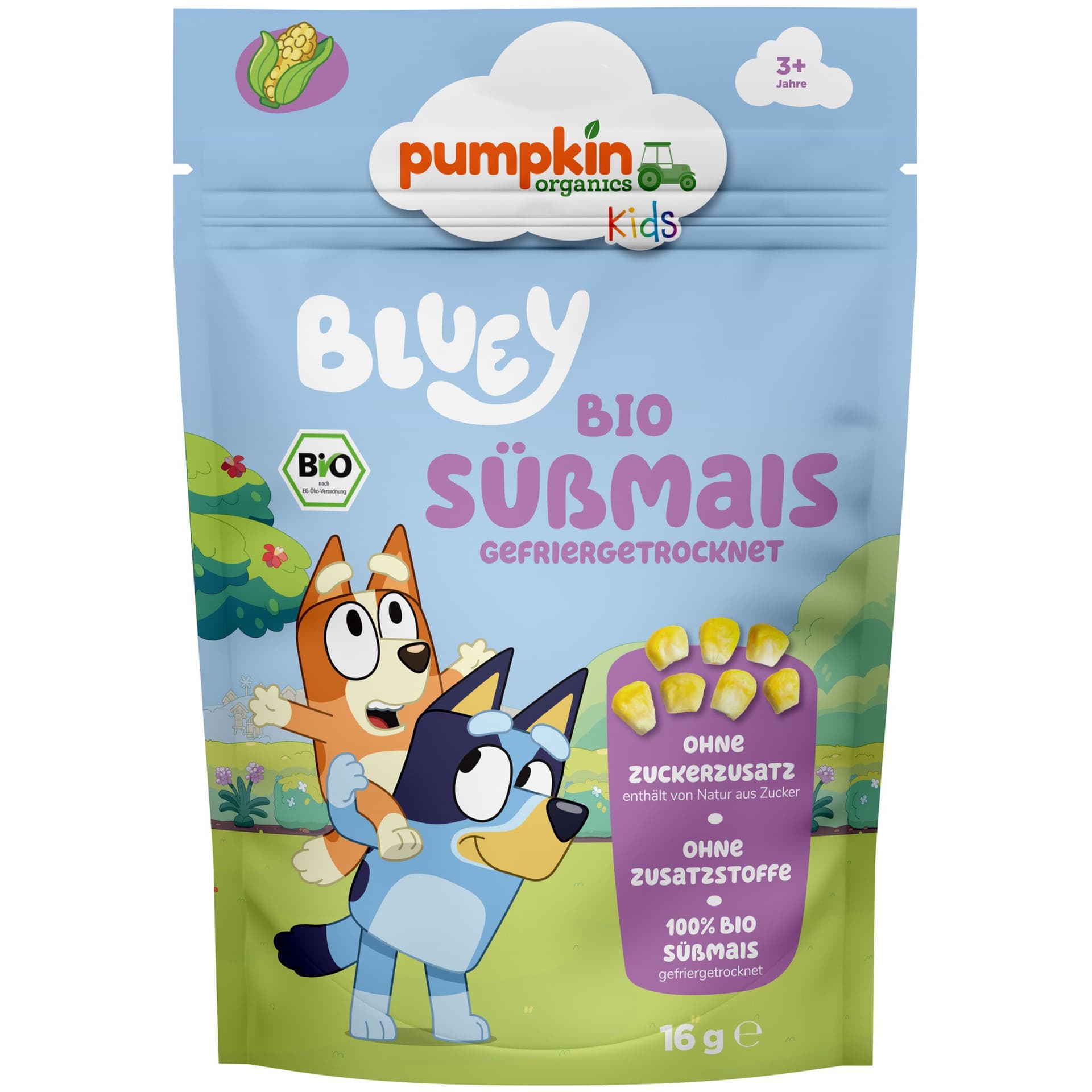 Pumpkin organics Bluey Bio Süßmais gefriergetrocknet