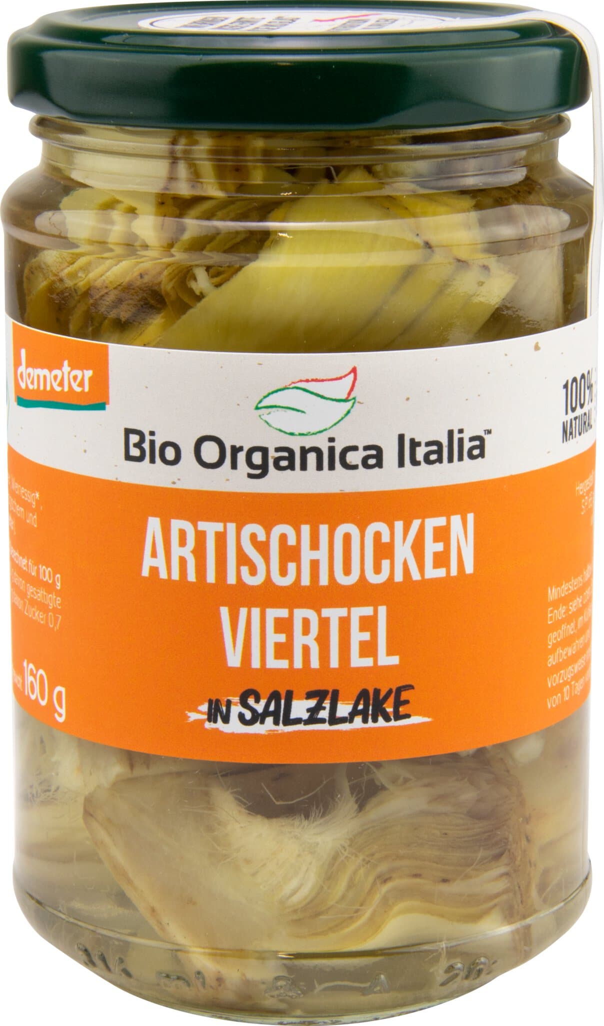 Bio Organica Italia Artischocken Viertel in Salzlake