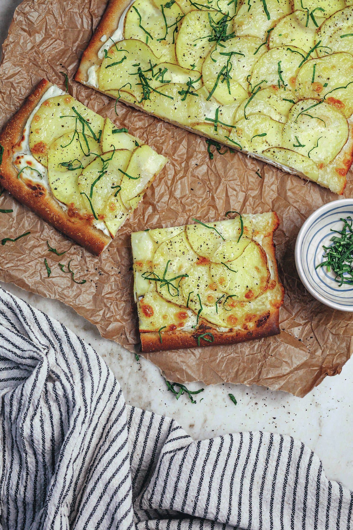 Skandinavische Kartoffelpizza