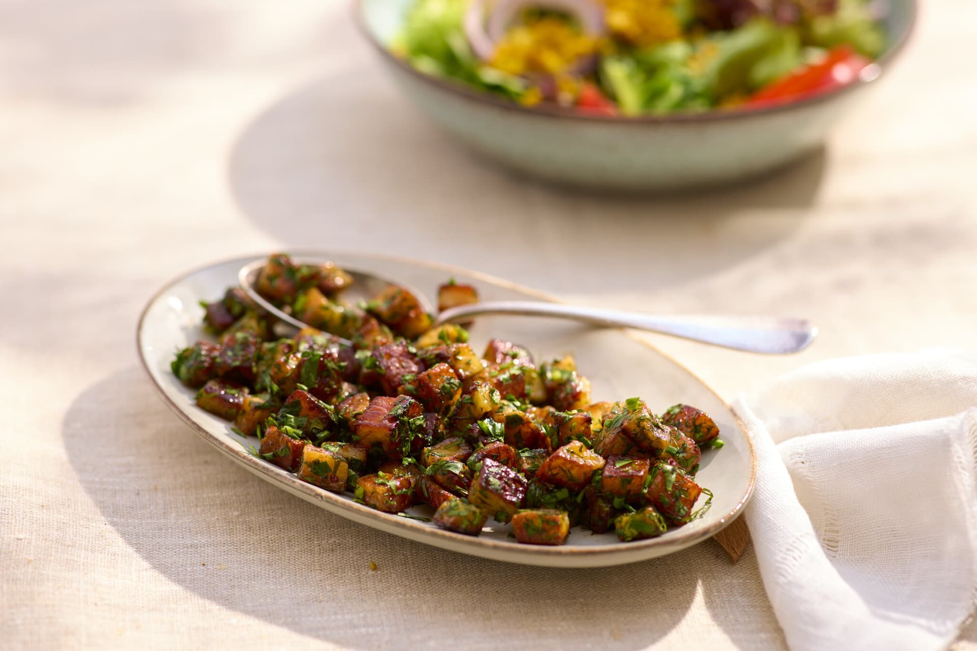Balsamico-Grillkäse-Würfel (Salat-Topping)