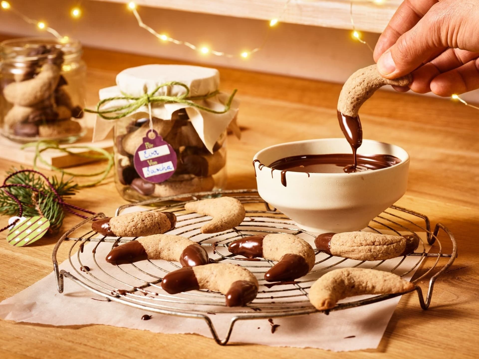 Glutenfreie Schoko-Nougat-Kipferl