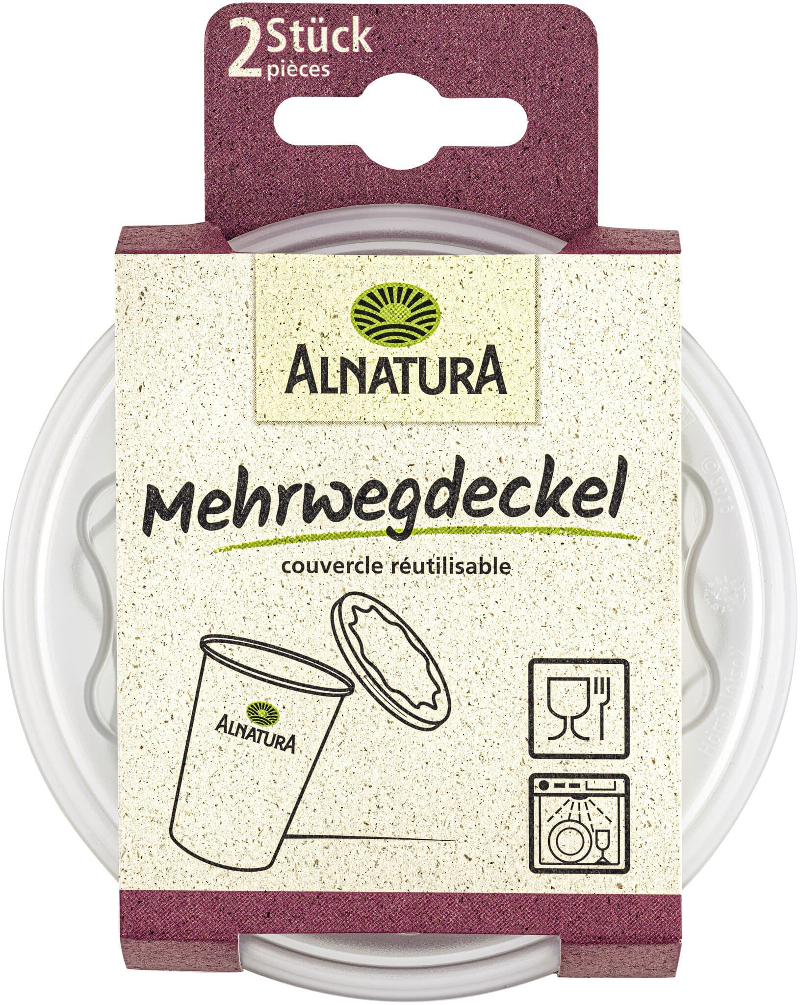 Alnatura Mehrwegdeckel, 2 Stück