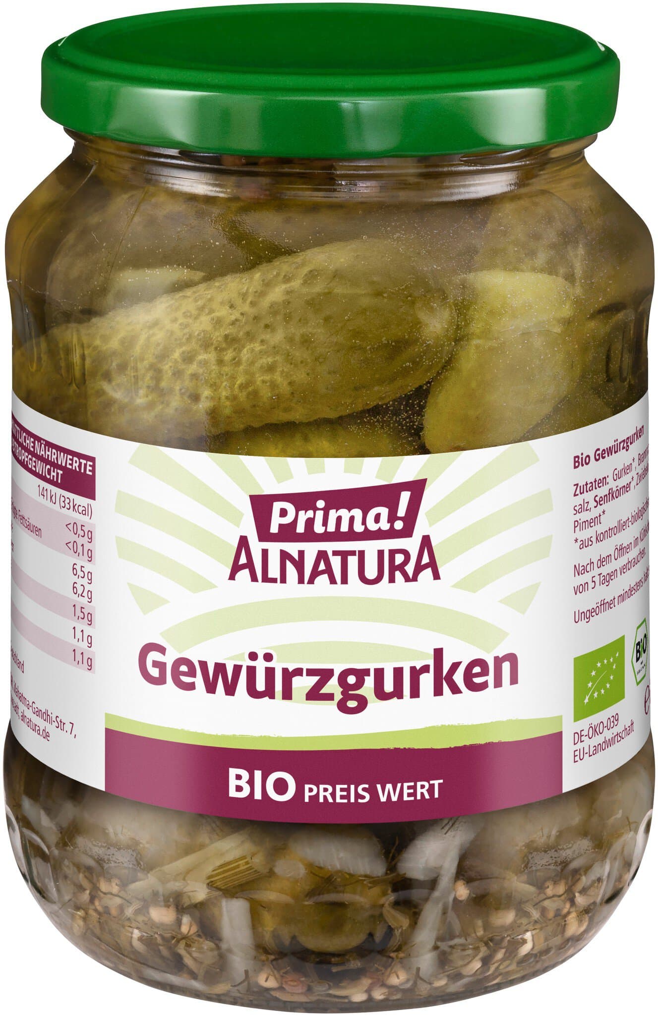 Prima! Alnatura Gewürzgurken