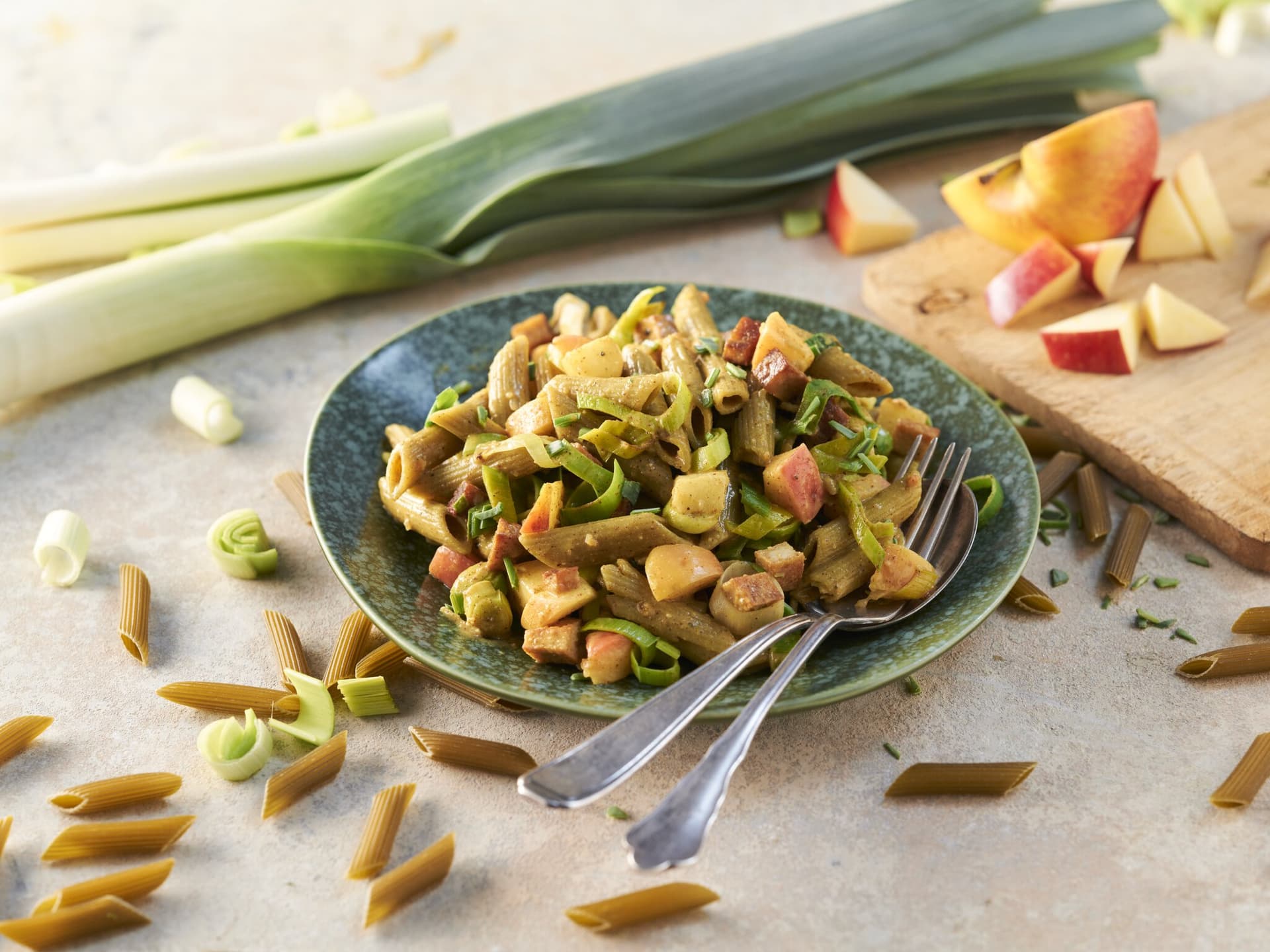Deftige Apfel-Lauch-Penne
