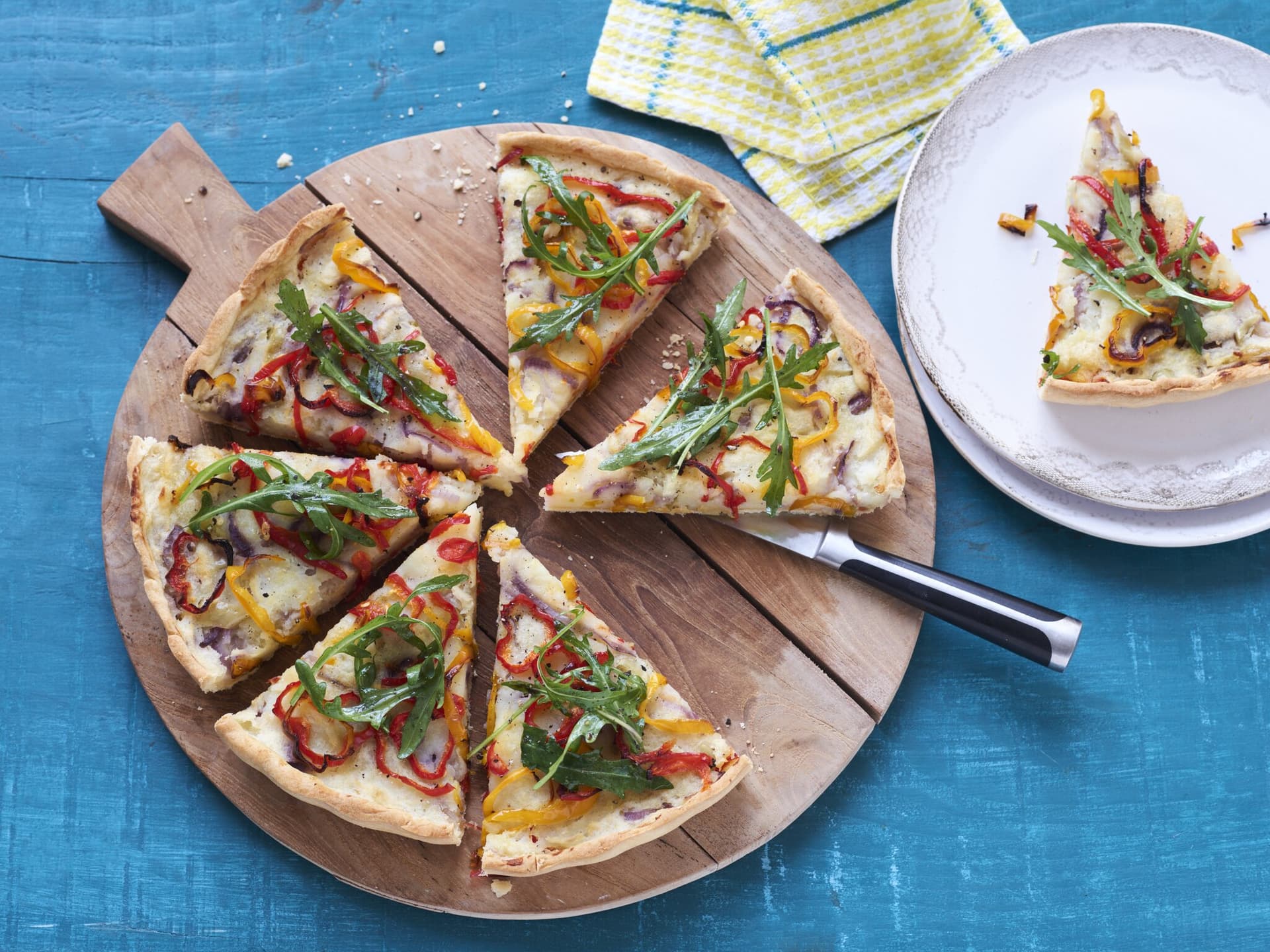 Kartoffelkuchen mit Paprika und Peperoni (vegan)