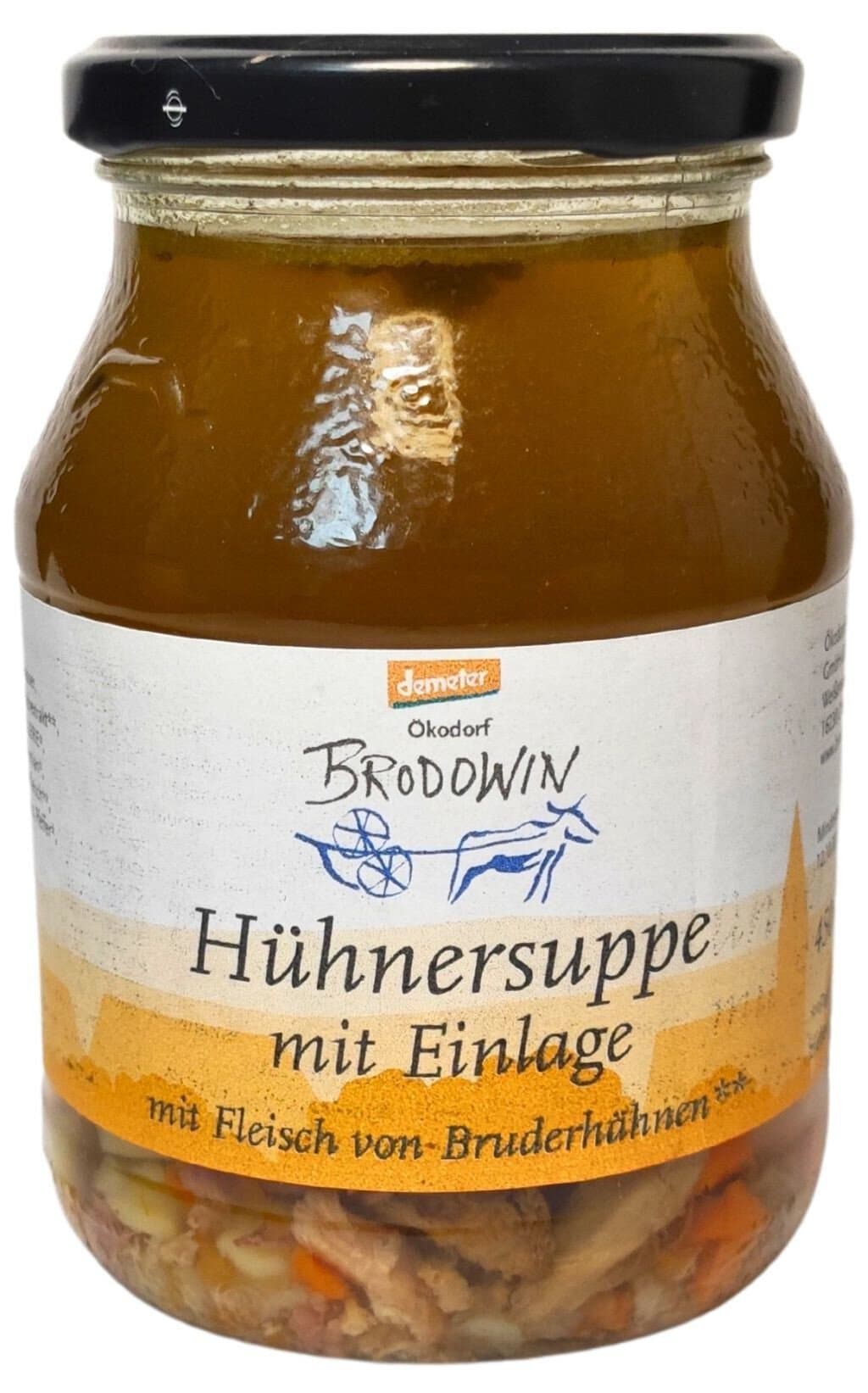 Brodowin Hühnersuppe im Pfandglas
