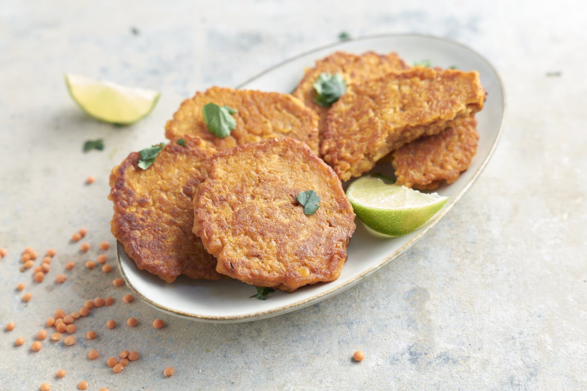 Einfache Linsenfrikadellen (Fritters)