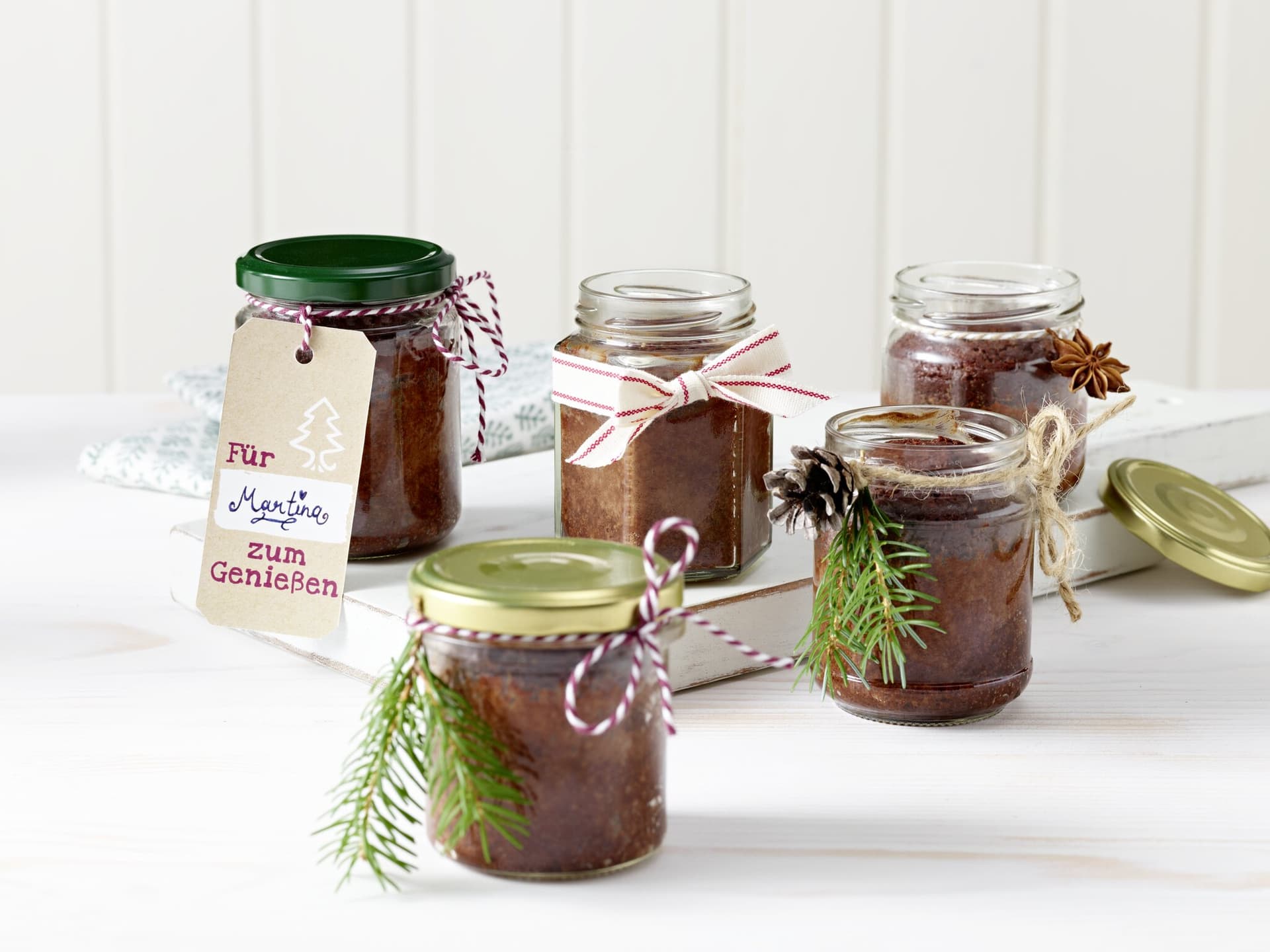 Schoko-Pflaumenkuchen im Glas