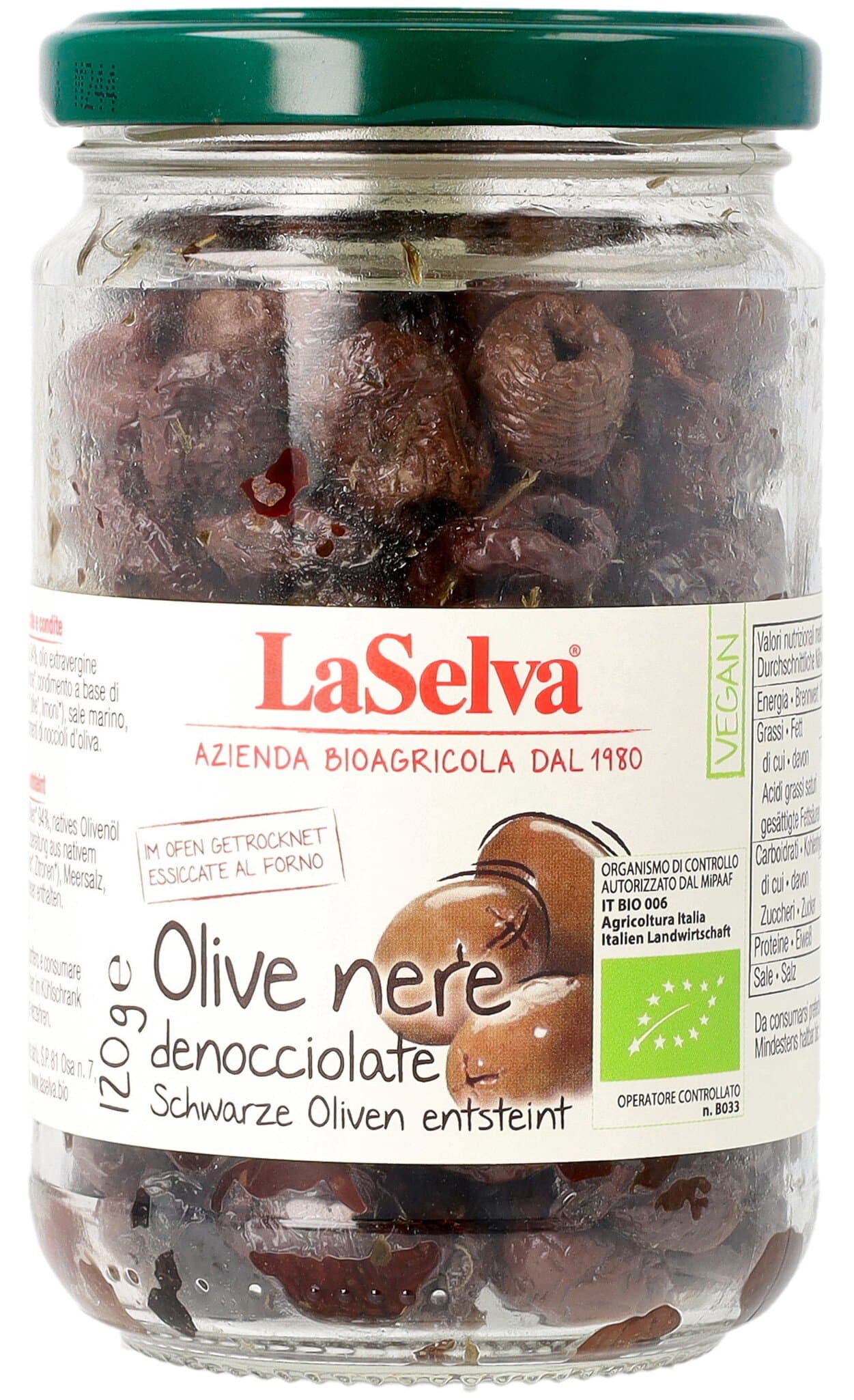 LaSelva Schwarze Oliven entkernt getrocknet