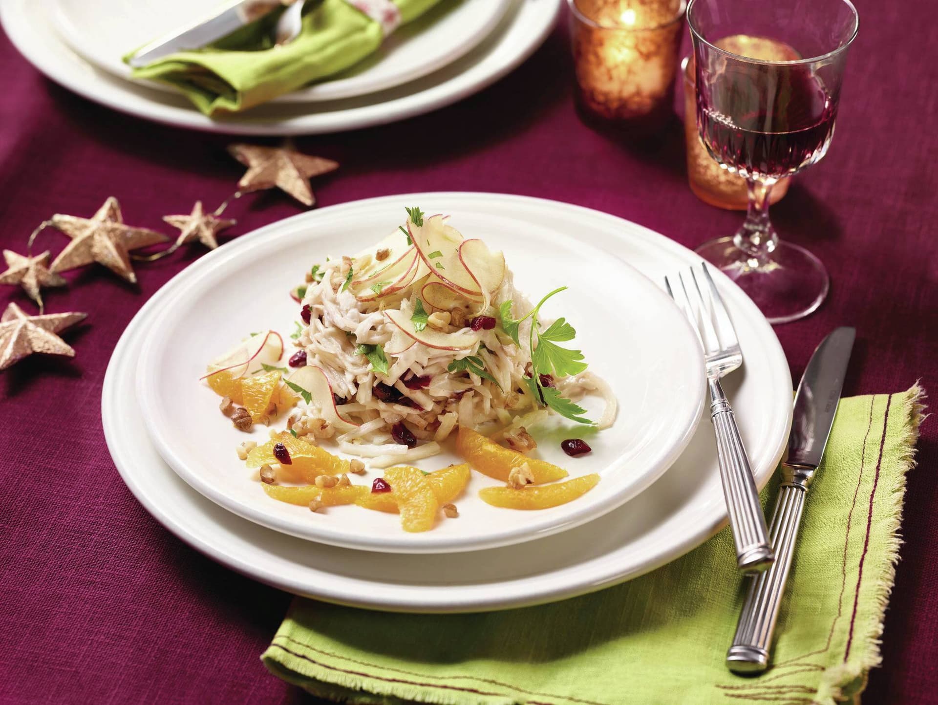 Weihnachtlicher Waldorfsalat