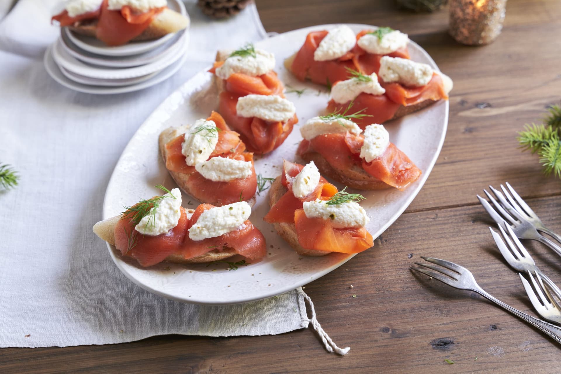 Geräucherter Lachs mit Sahnemeerrettich