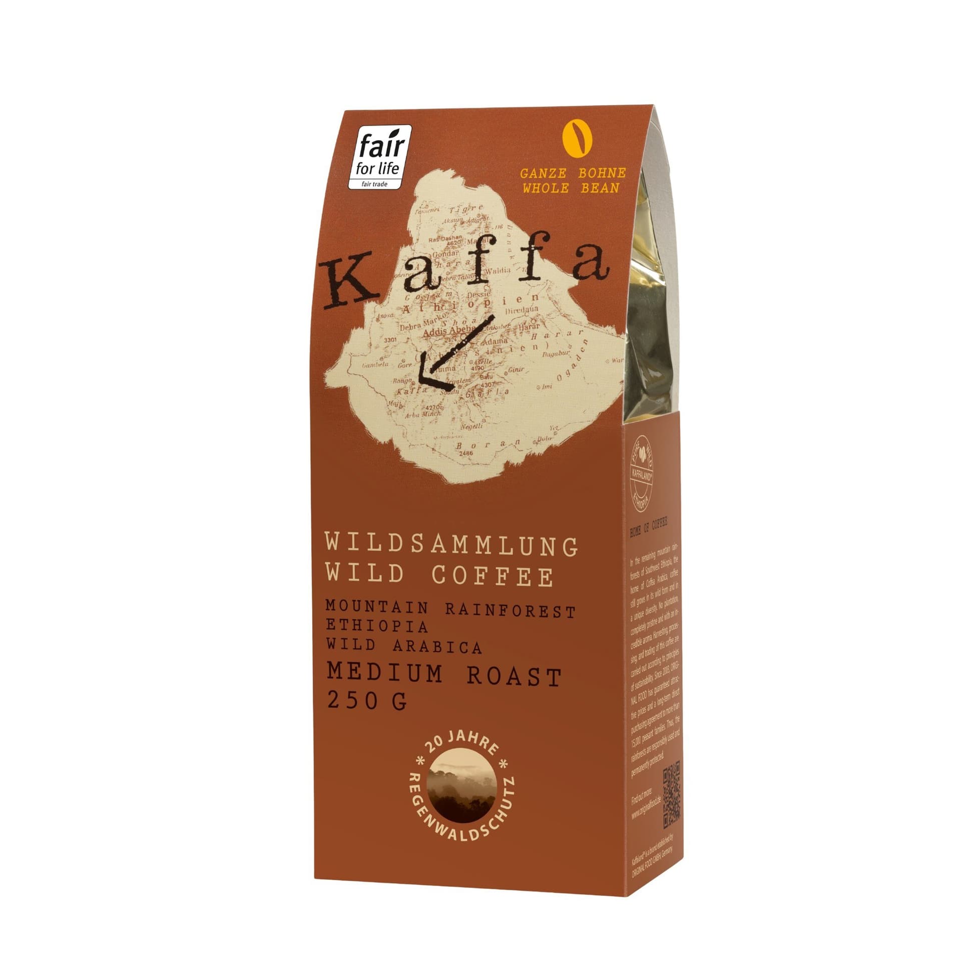 Kaffa Wildkaffee medium, ganze Bohne