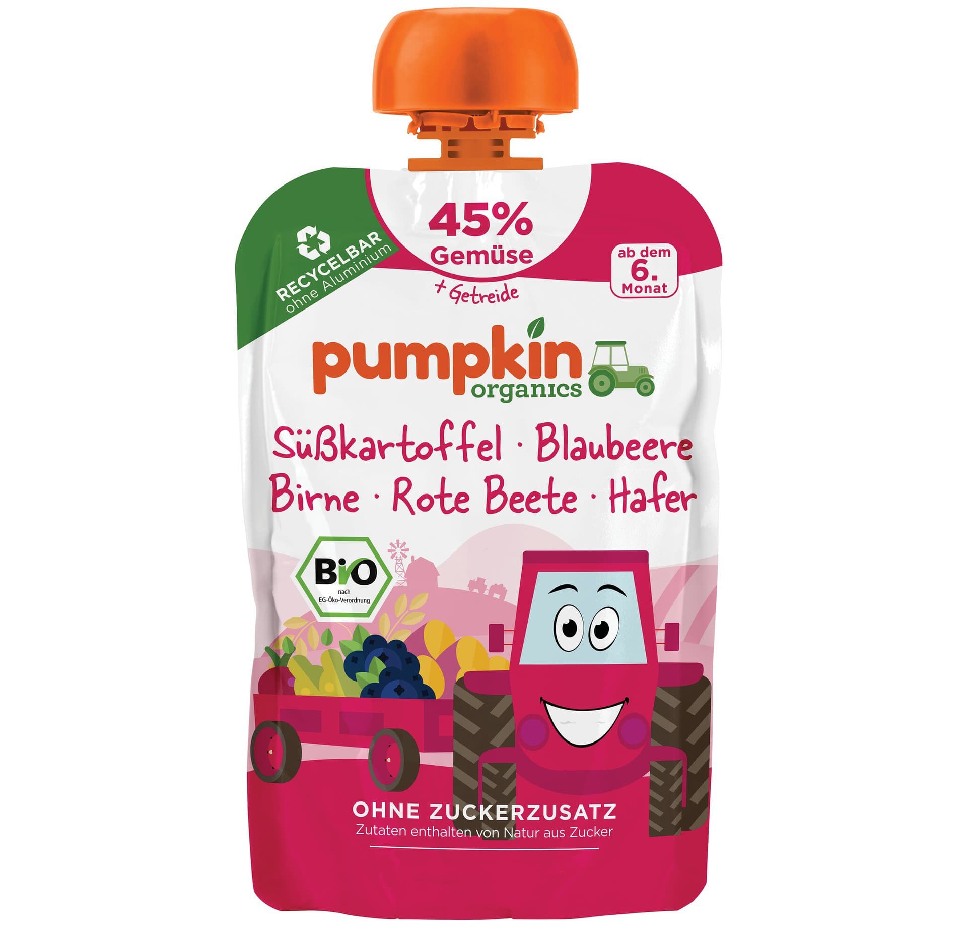 Pumpkin organics Quetschie Süßkartoffel Blaubeere Hafer