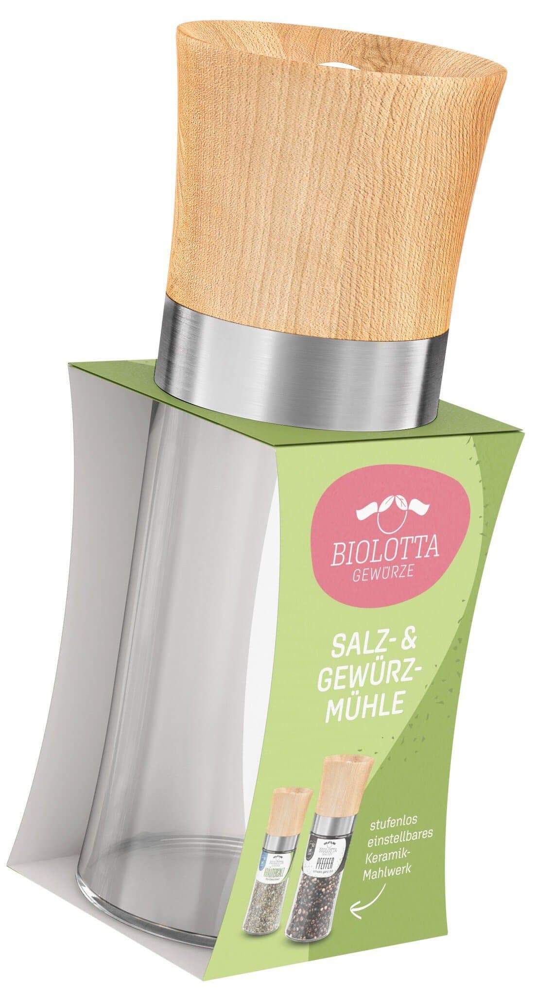 Biolotta Salz & Gewürzmühle unbefüllt