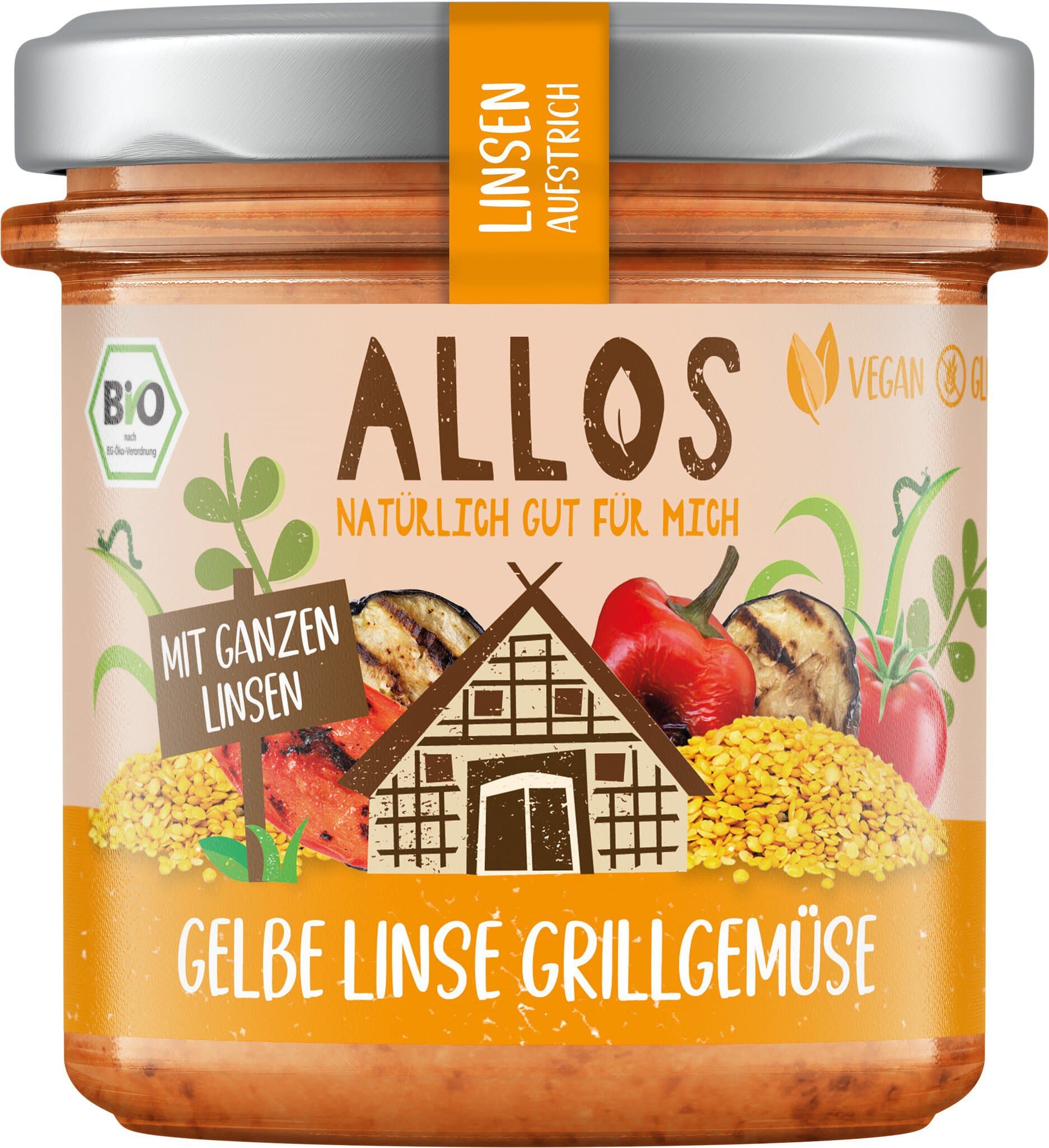 Allos Linsenaufstrich Gelbe Linse Grillgemüse