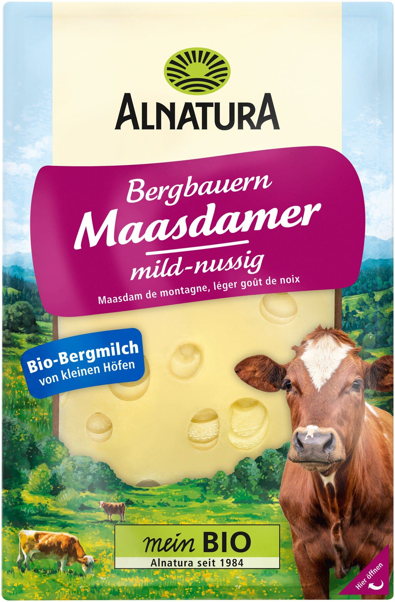 Alnatura Bergbauern-Maasdamer in Scheiben