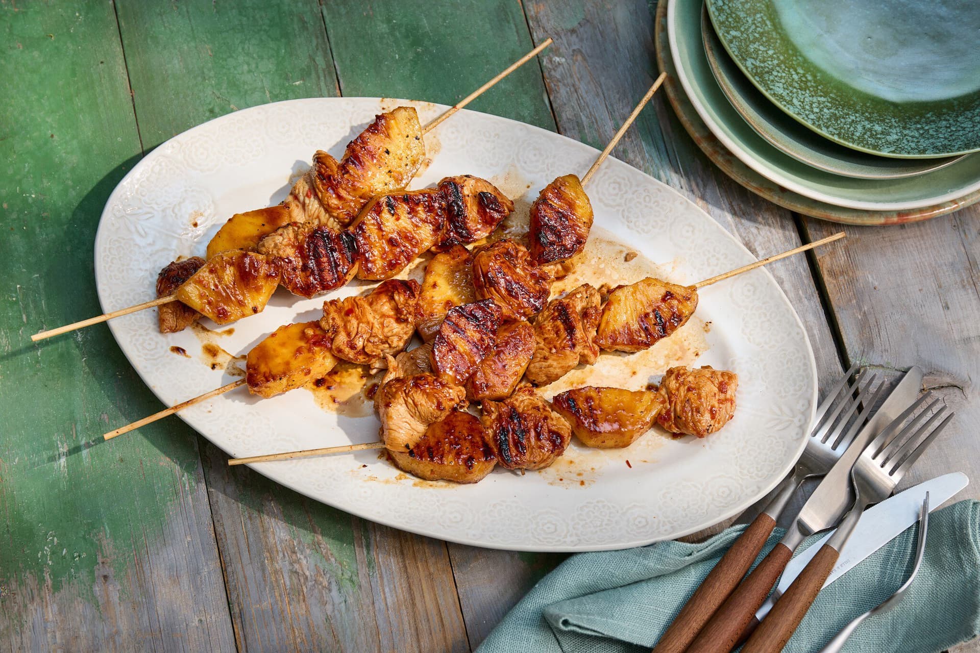 Puten-Ananas-Spieße mit Sweet-Chili-Marinade