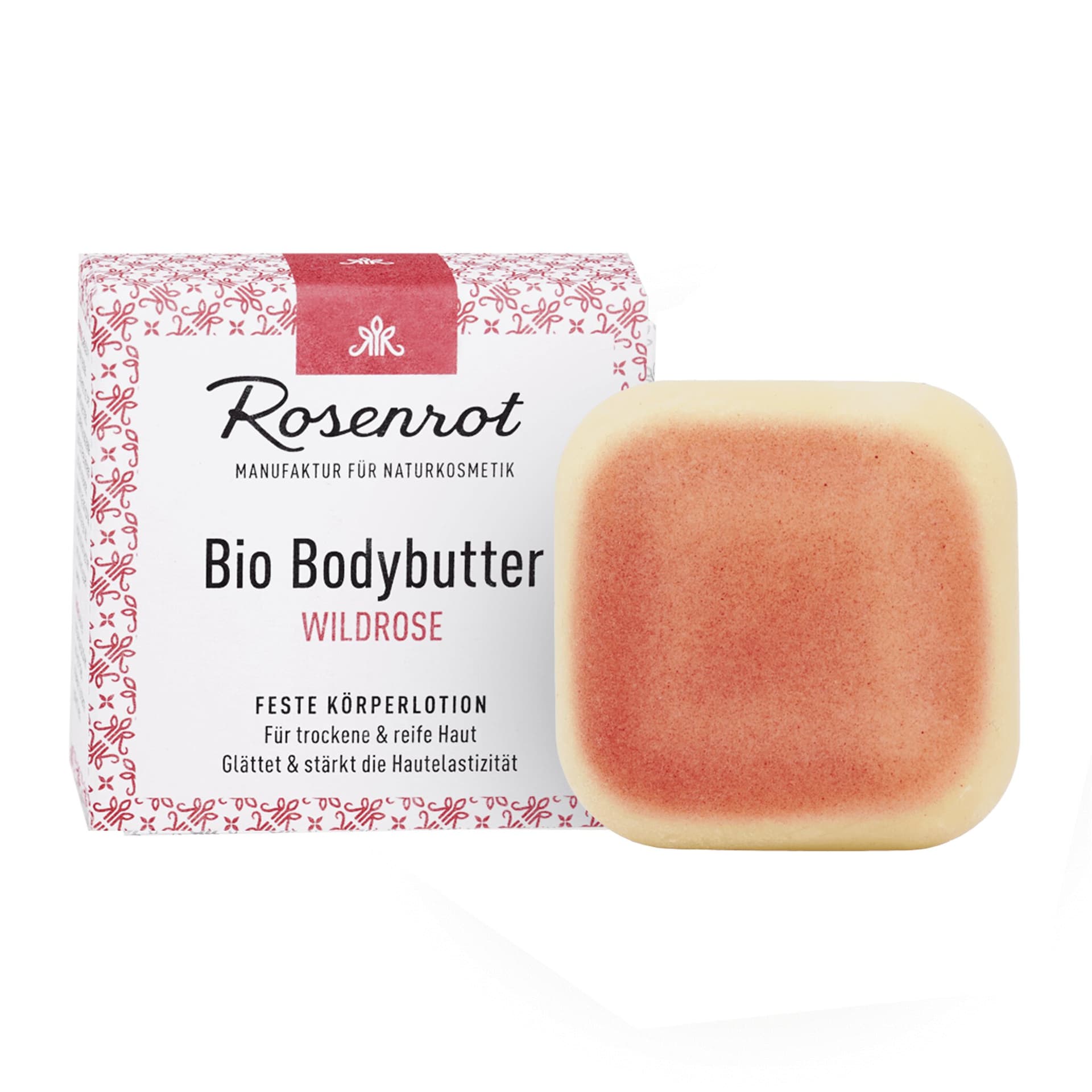 Rosenrot Feste Bodybutter mit Wildrosenöl