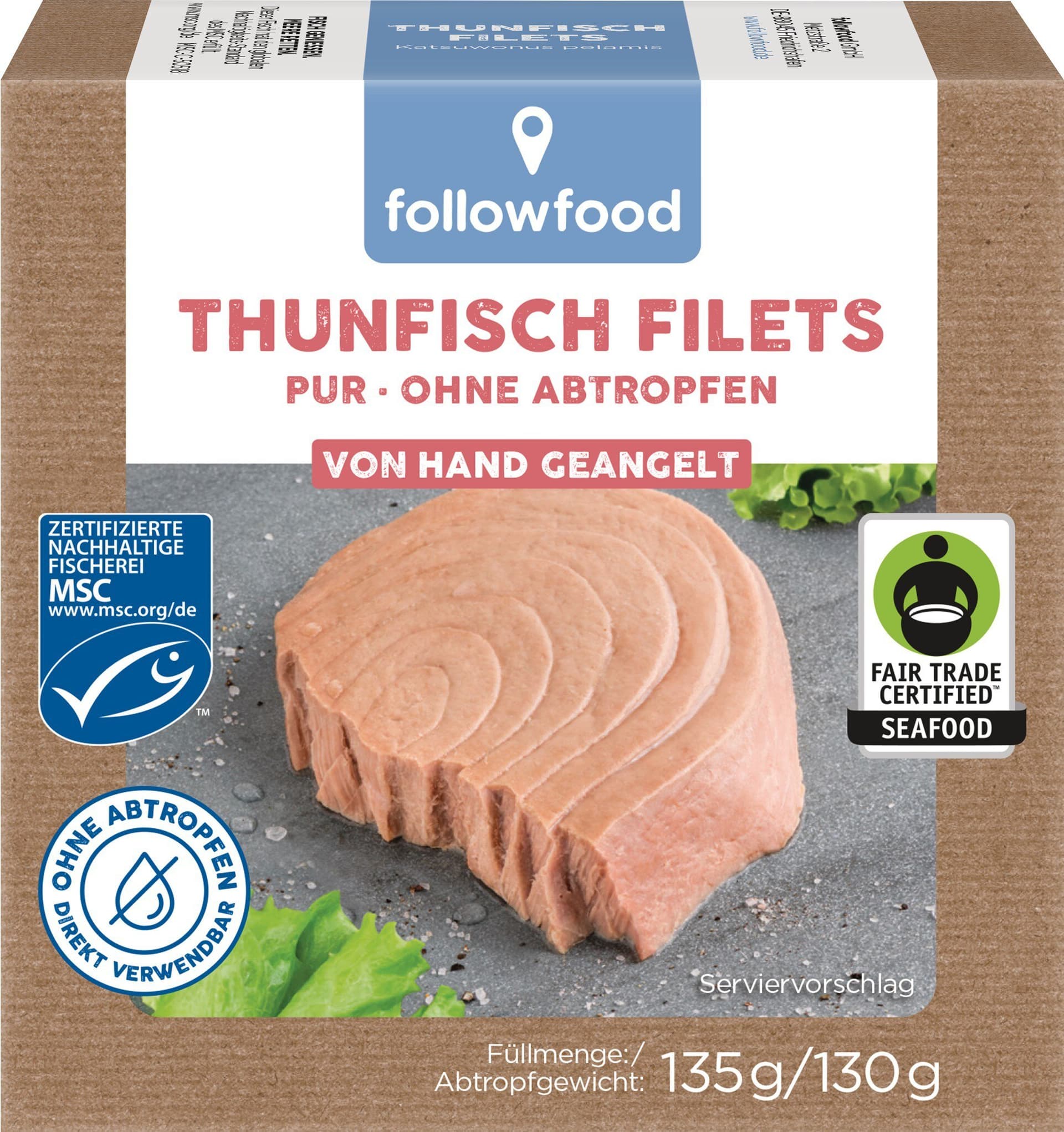 FollowFood Thunfisch Filets ohne abtropfen
