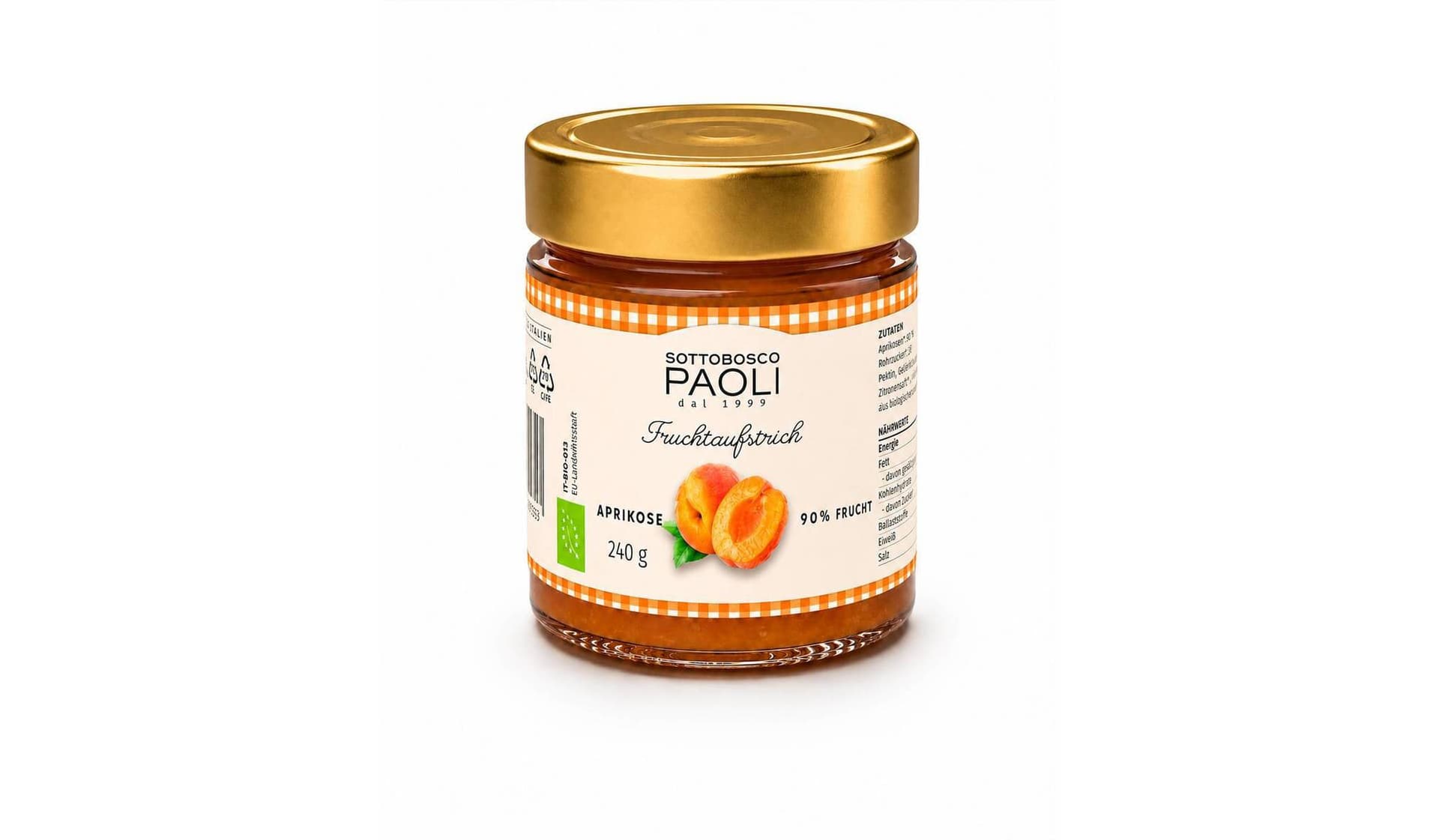 Sottobosco Paoli Fruchtaufstrich Aprikose 90%