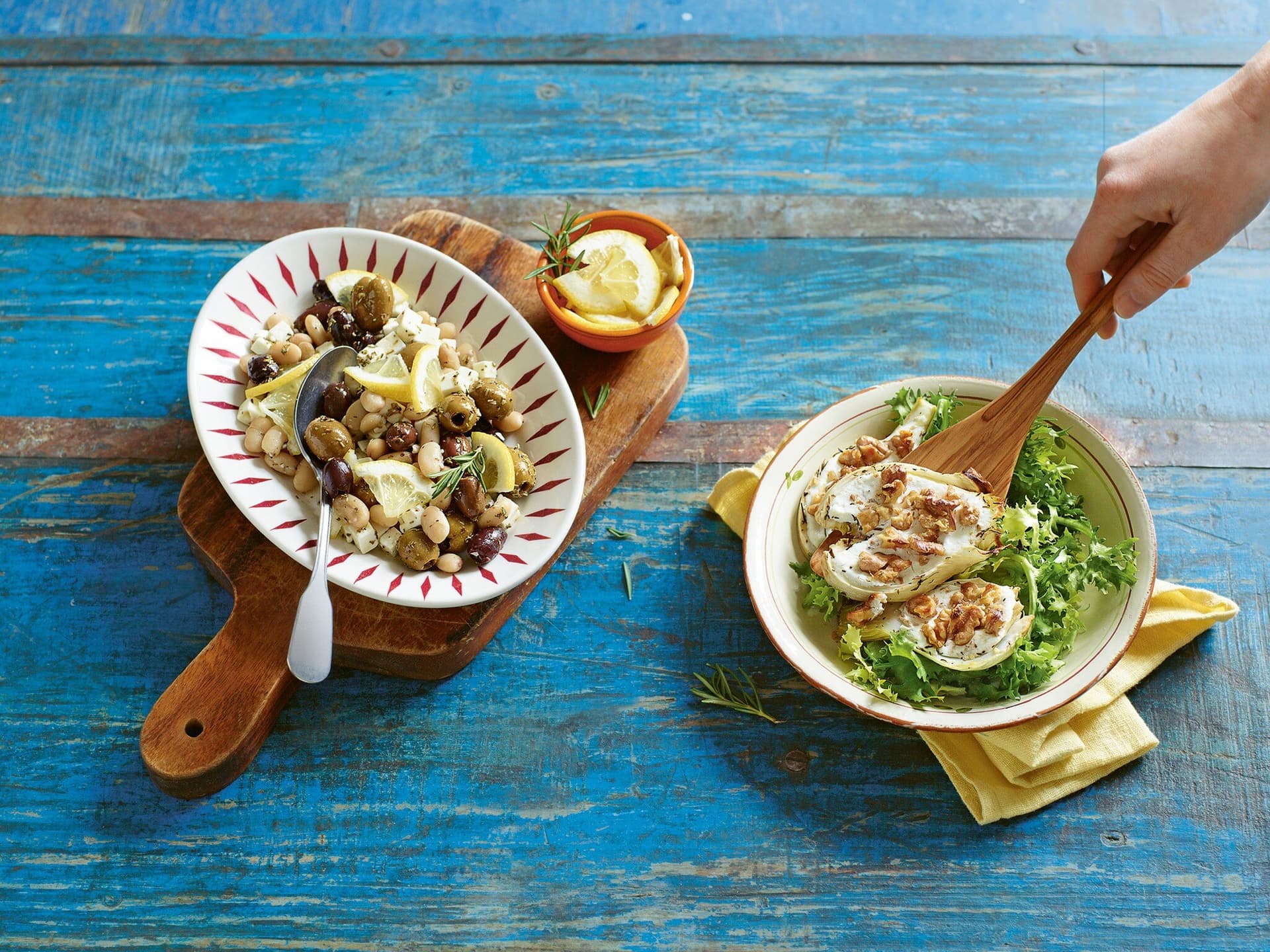 Bohnen-Oliven-Salat mit Zitrone und Rosmarin