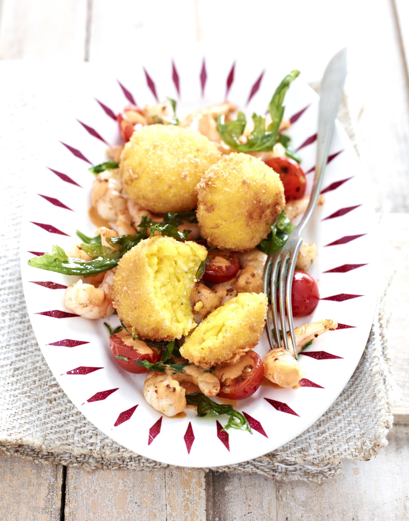 Arancini Siciliani mit Garnelen-Ragout