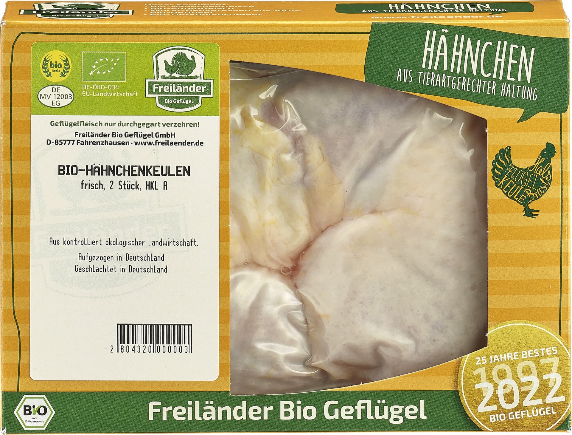 Freiländer Bio Geflügel Hähnchen Keulen