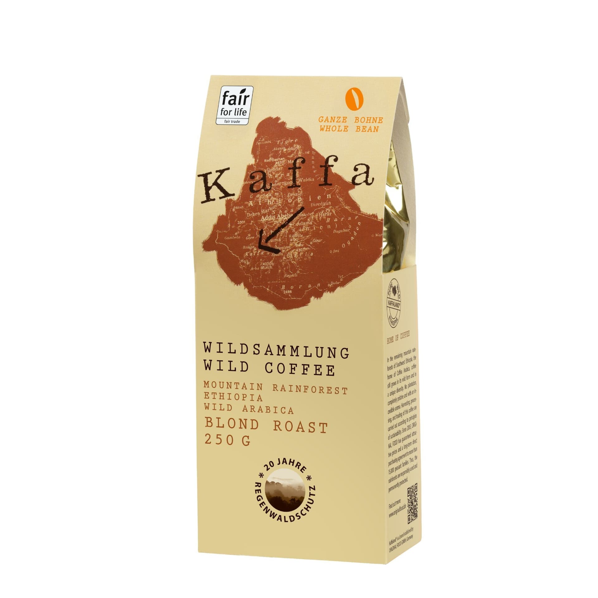 Kaffa Wildkaffee Blond Roast ganze Bohne