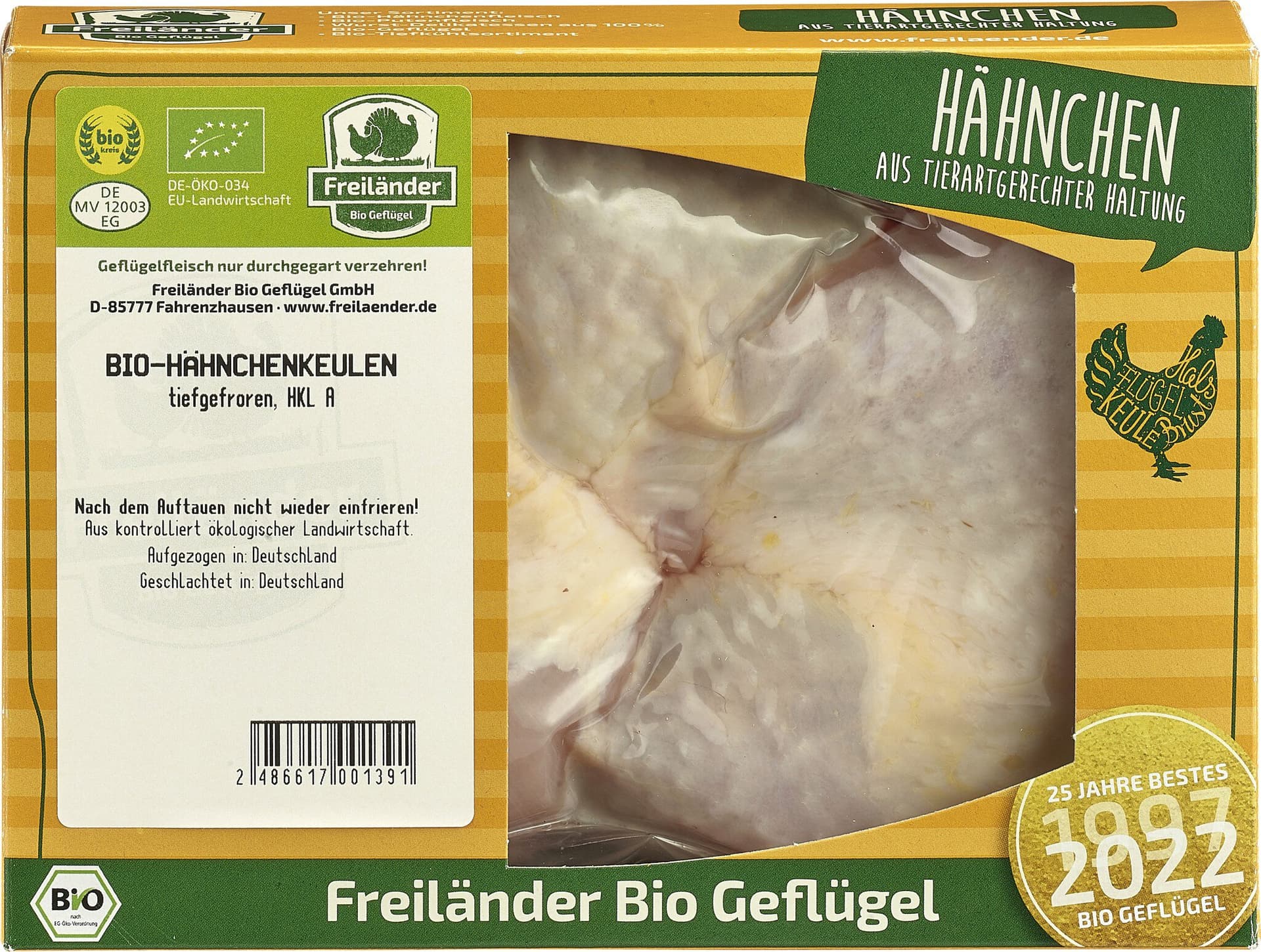 Freiländer Bio Geflügel Hähnchenkeulen (TK)