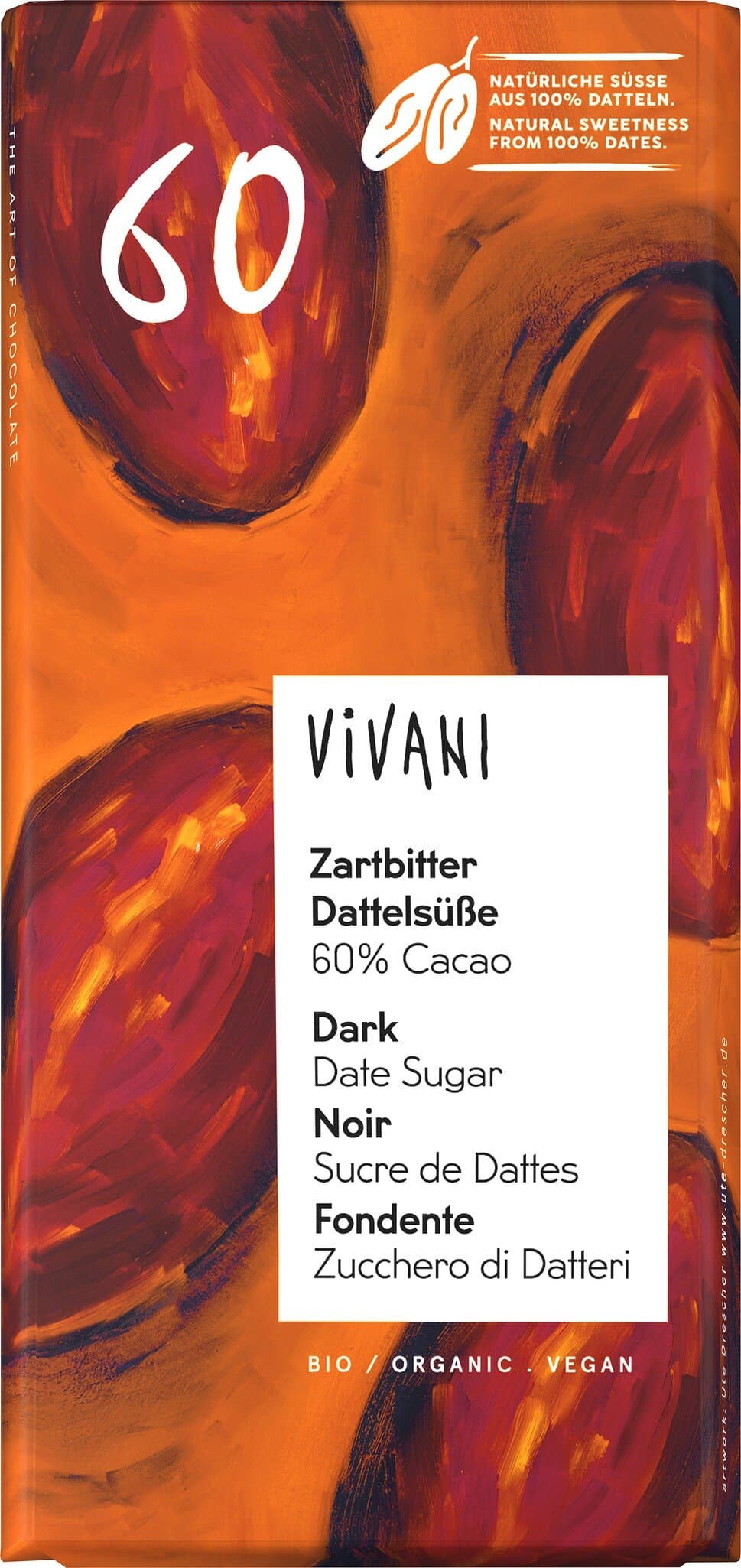 Vivani Zartbitter Dattelsüße 60% Cacao