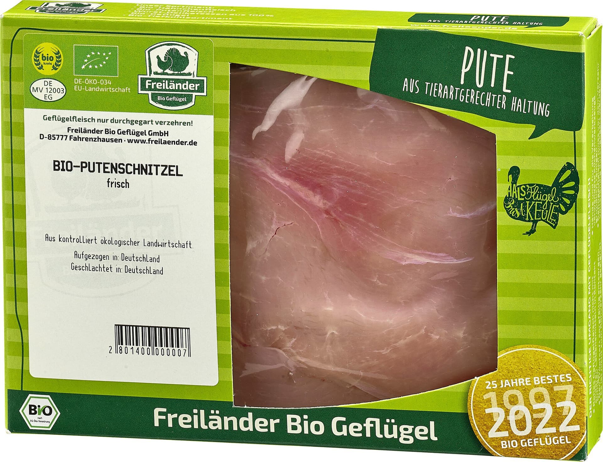 Freiländer Bio Geflügel Putenschnitzel (2 Stück)