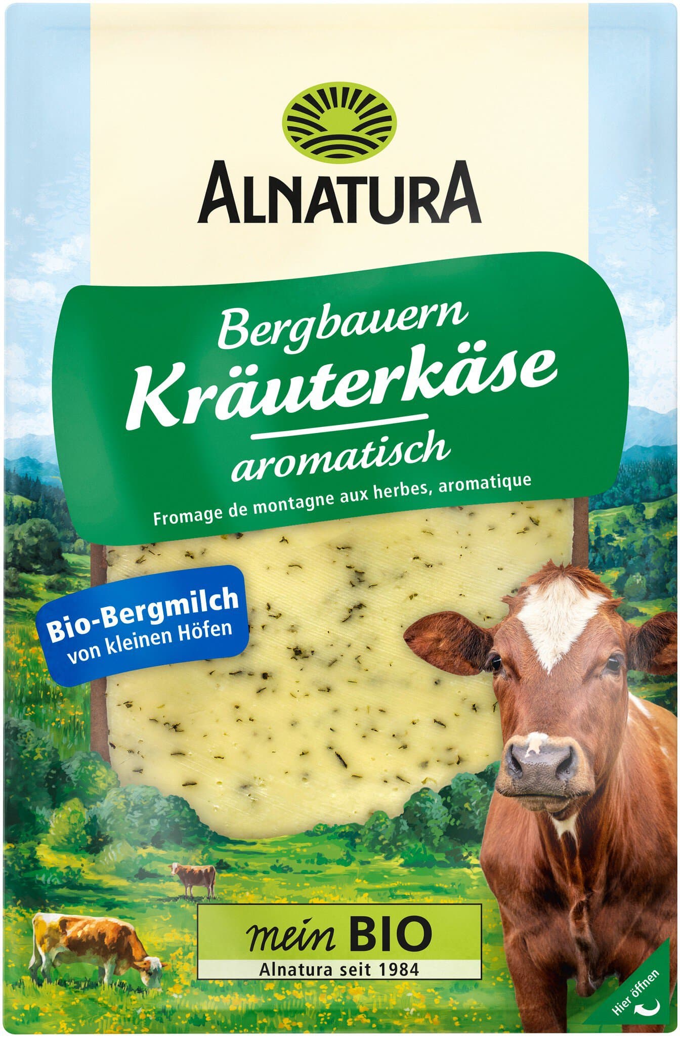Alnatura Bergbauern-Kräuterkäse in Scheiben