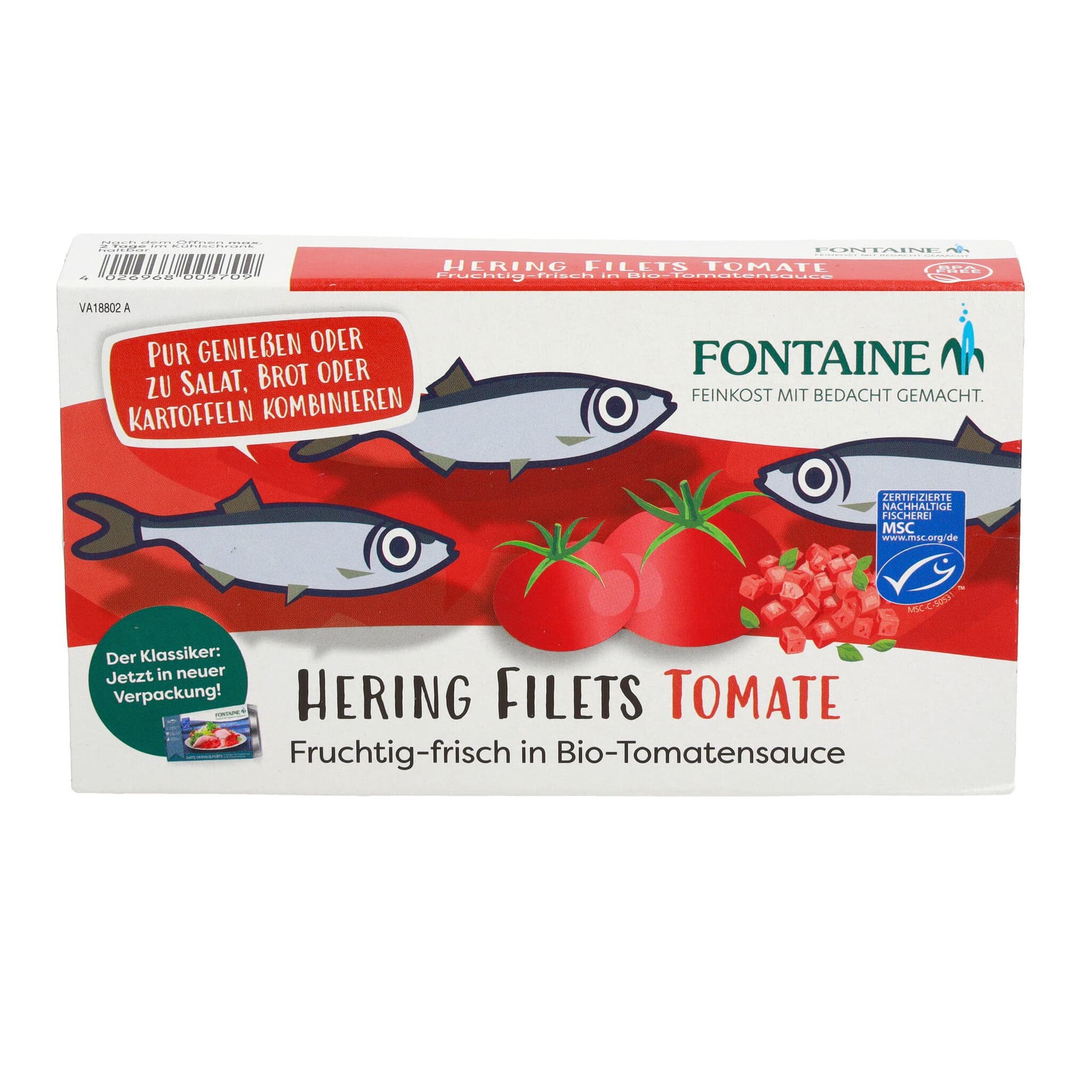 Fontaine Zarte Heringsfilets in fruchtiger Bio-Tomatencreme
