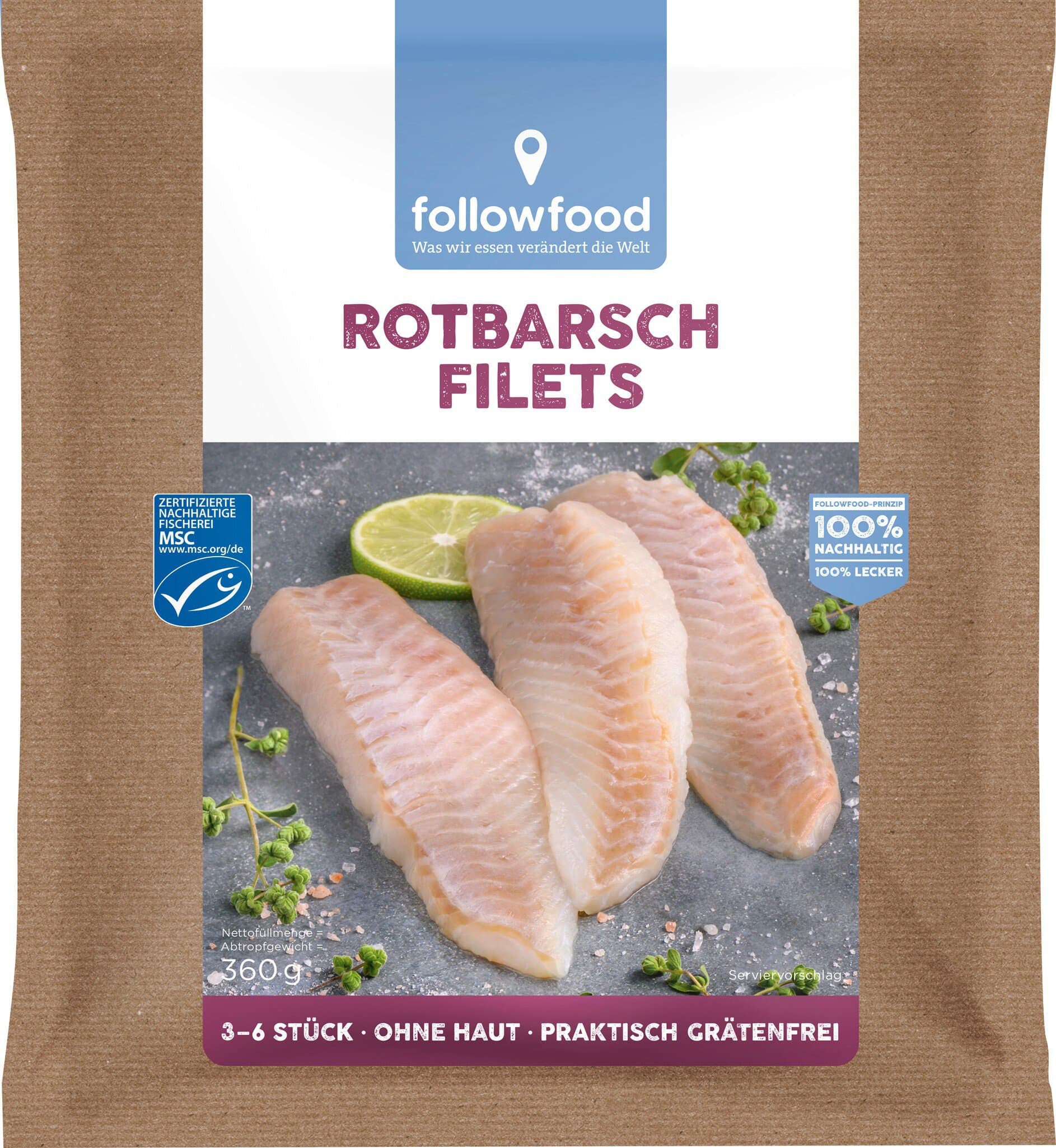 FollowFood MSC Rotbarsch Filets Beutel (TK)