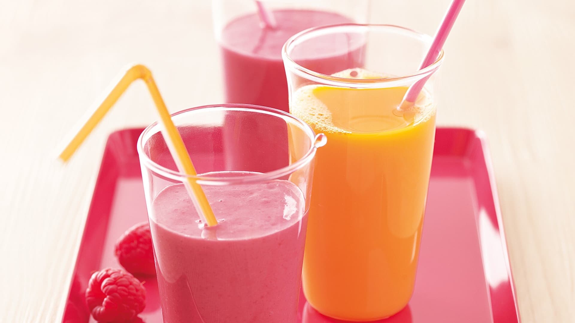 Himbeer-Joghurt-Shake mit Haferflocken