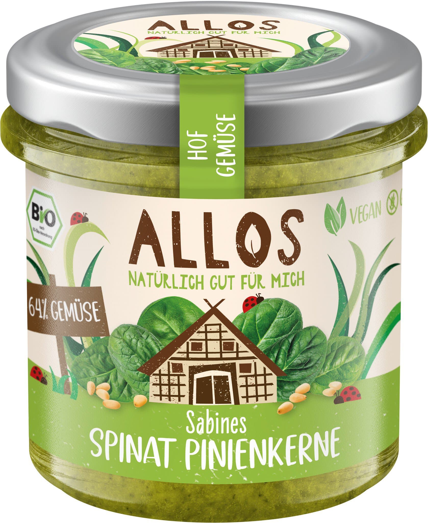 Allos Hofgemüse Sabines Spinat Pinienkern
