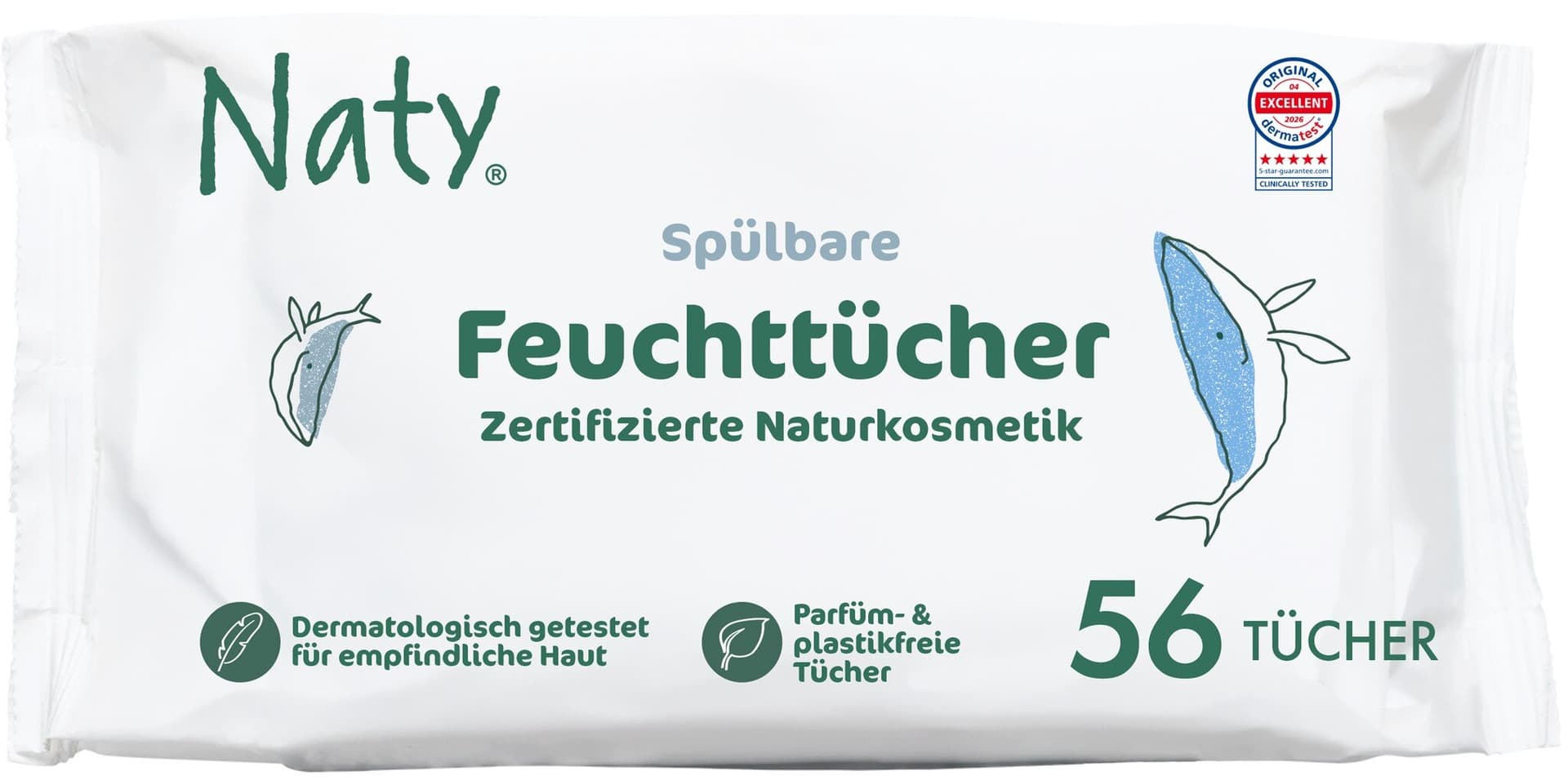 Naty Feuchte Toilettentücher, 56 Stück, parfümfrei