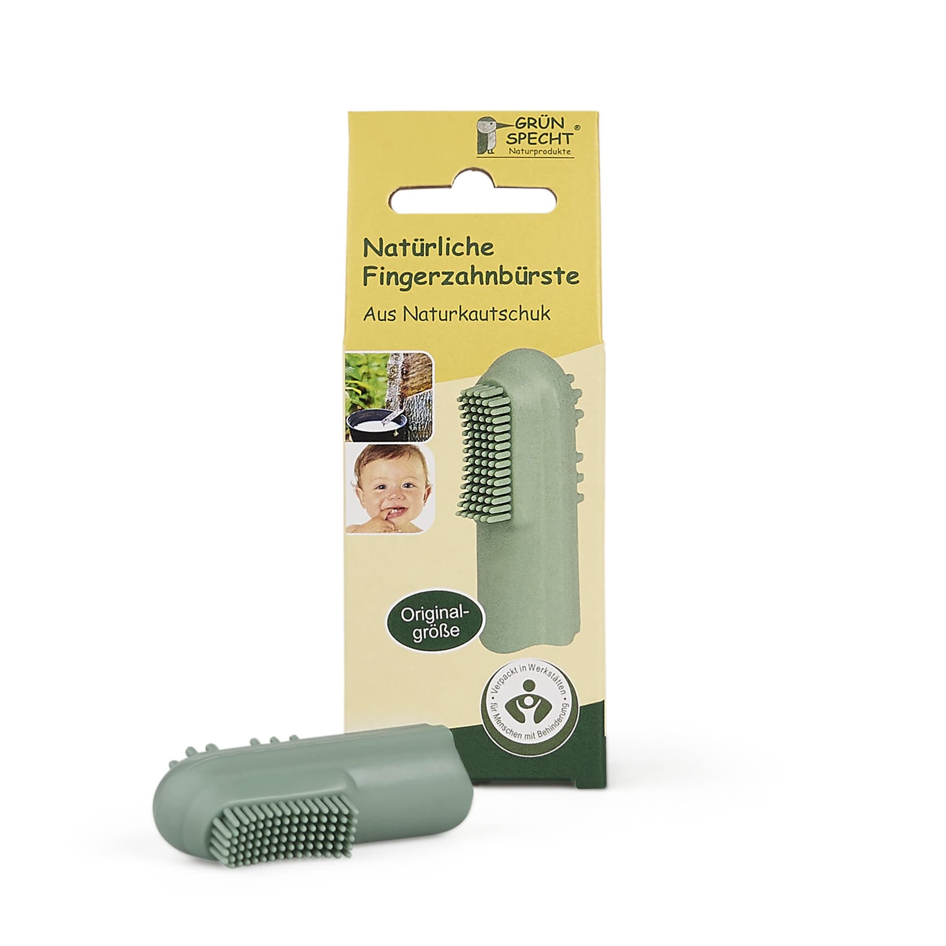Grünspecht Fingerzahnbürste Naturkautschuk