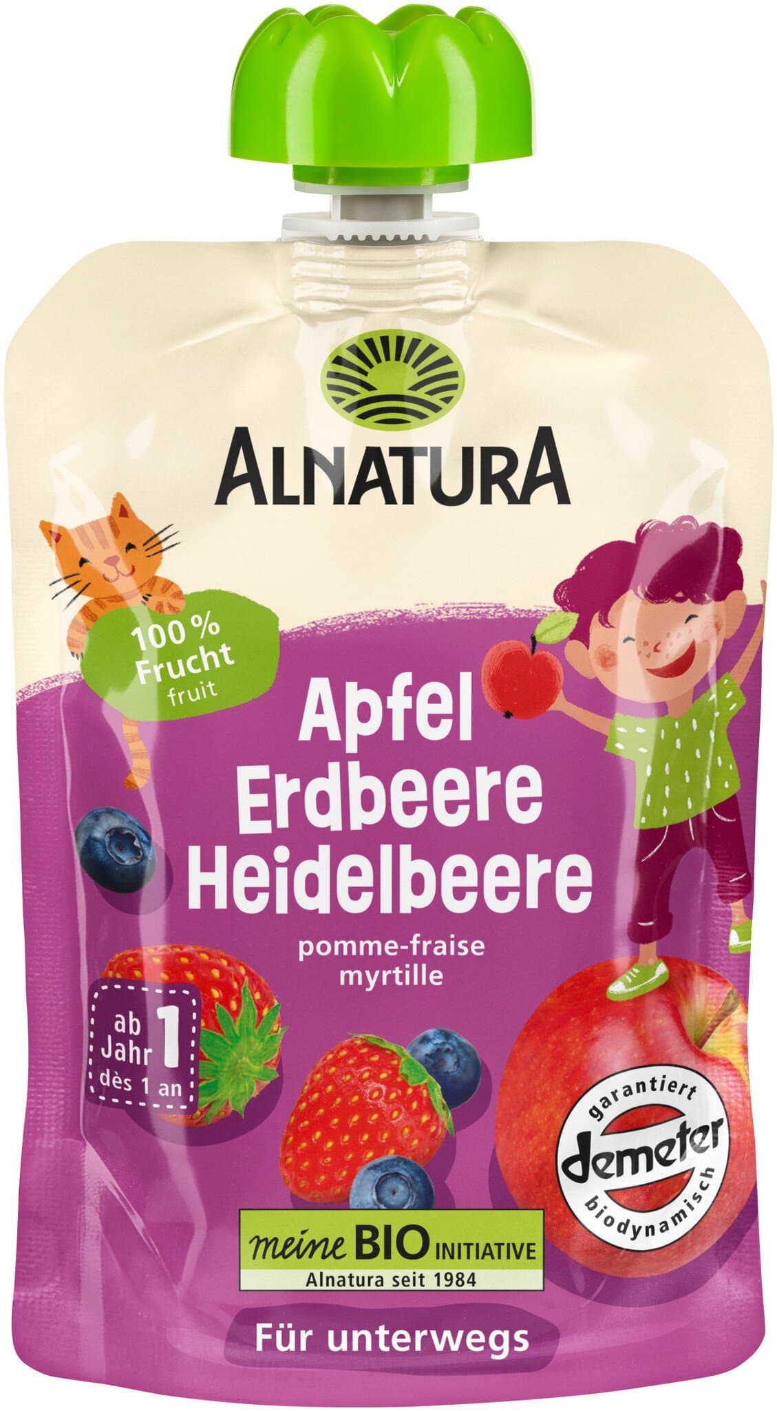 Alnatura Quetschbeutel Apfel-Erdbeere-Heidelbeere