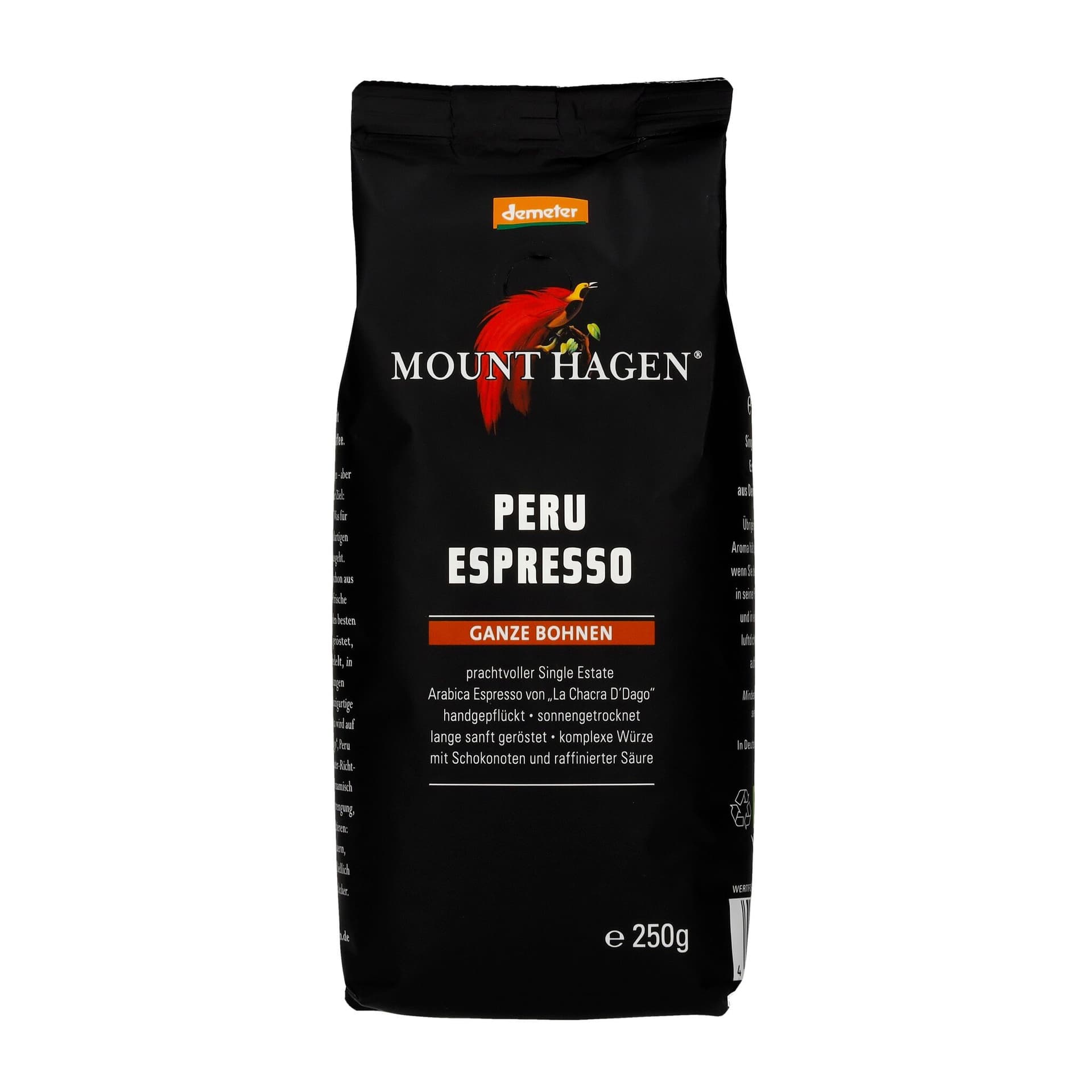 Mount Hagen Espresso Peru demeter ganze Bohne