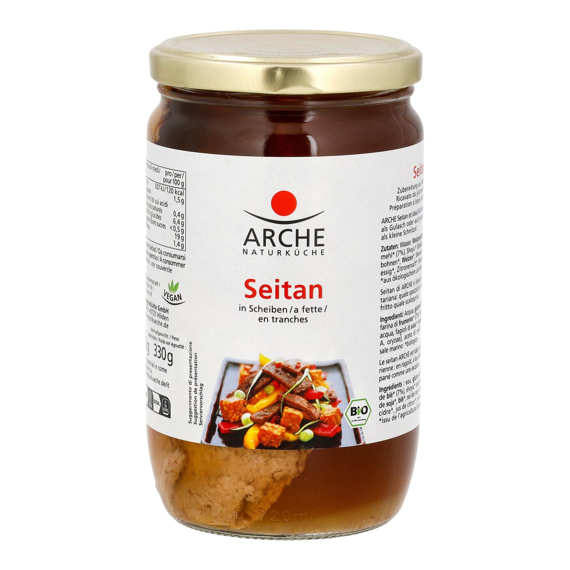 Arche Seitan in Sojasauce, Scheiben