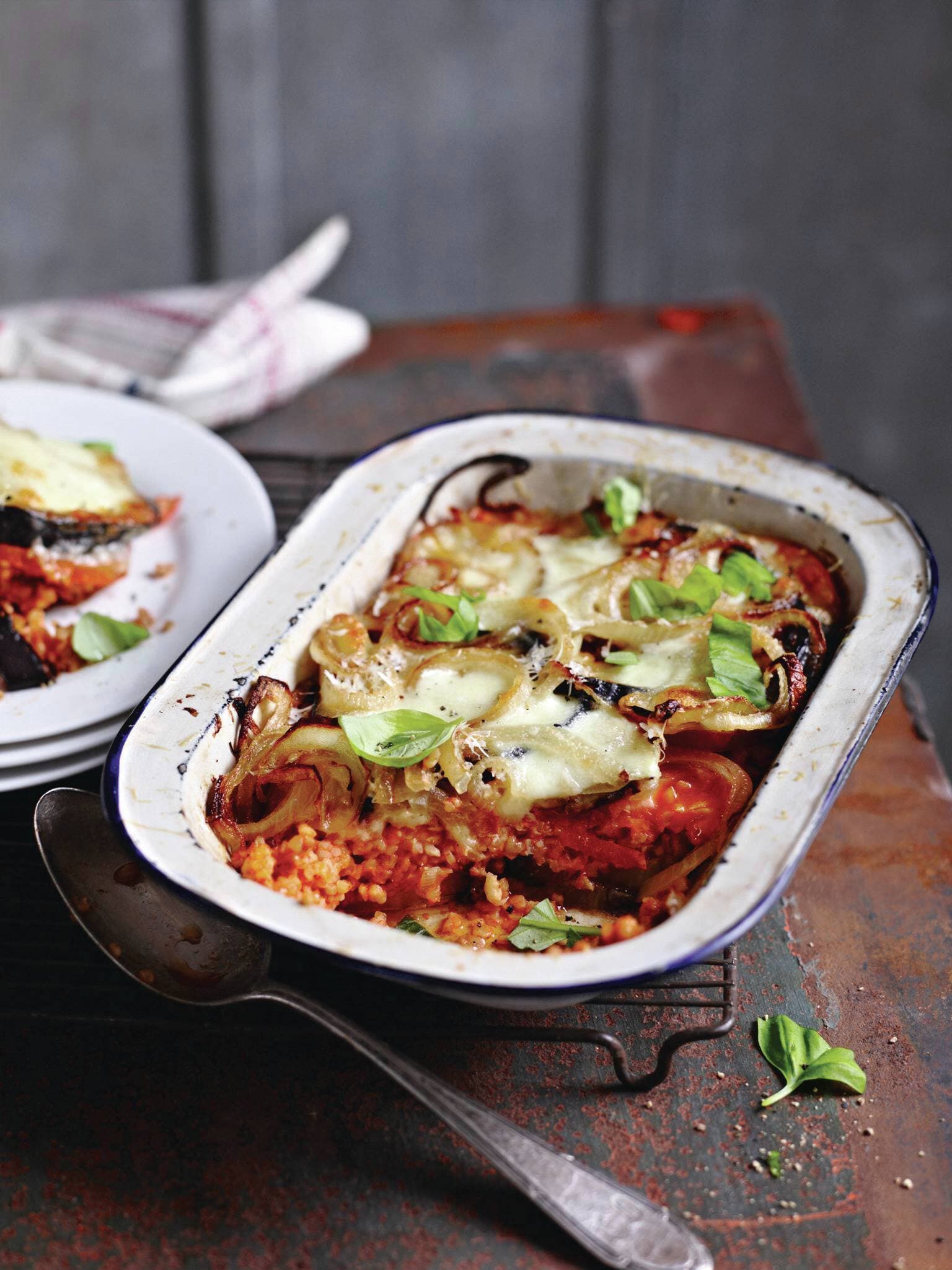 Auberginen-Bulgur-Lasagne