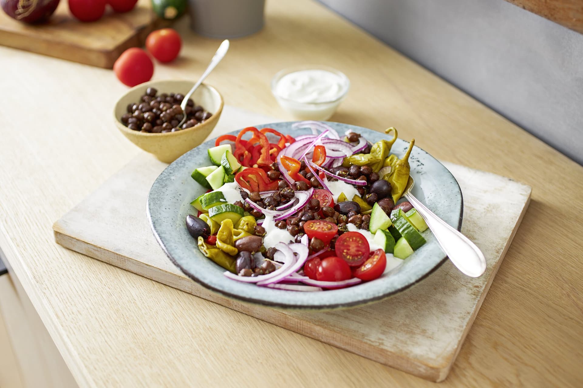 Griechischer Kichererbsensalat