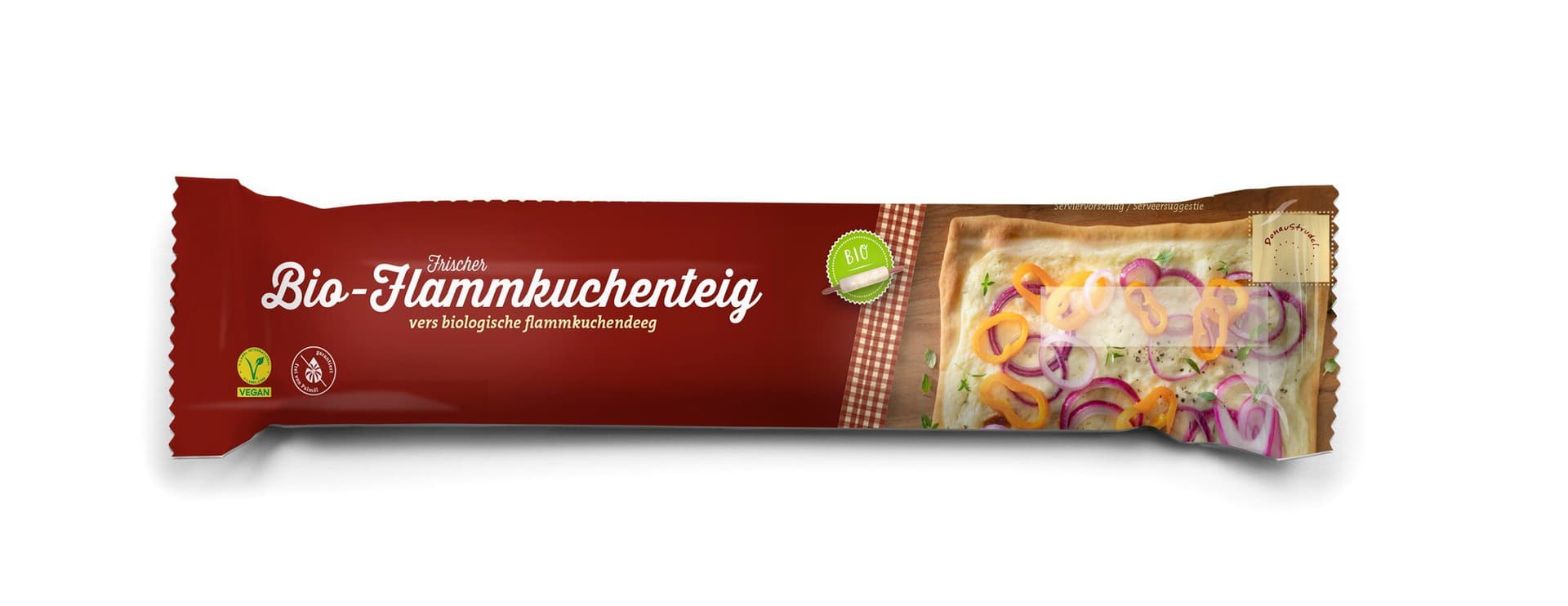 Donaustrudel Flammkuchenteig gerollt