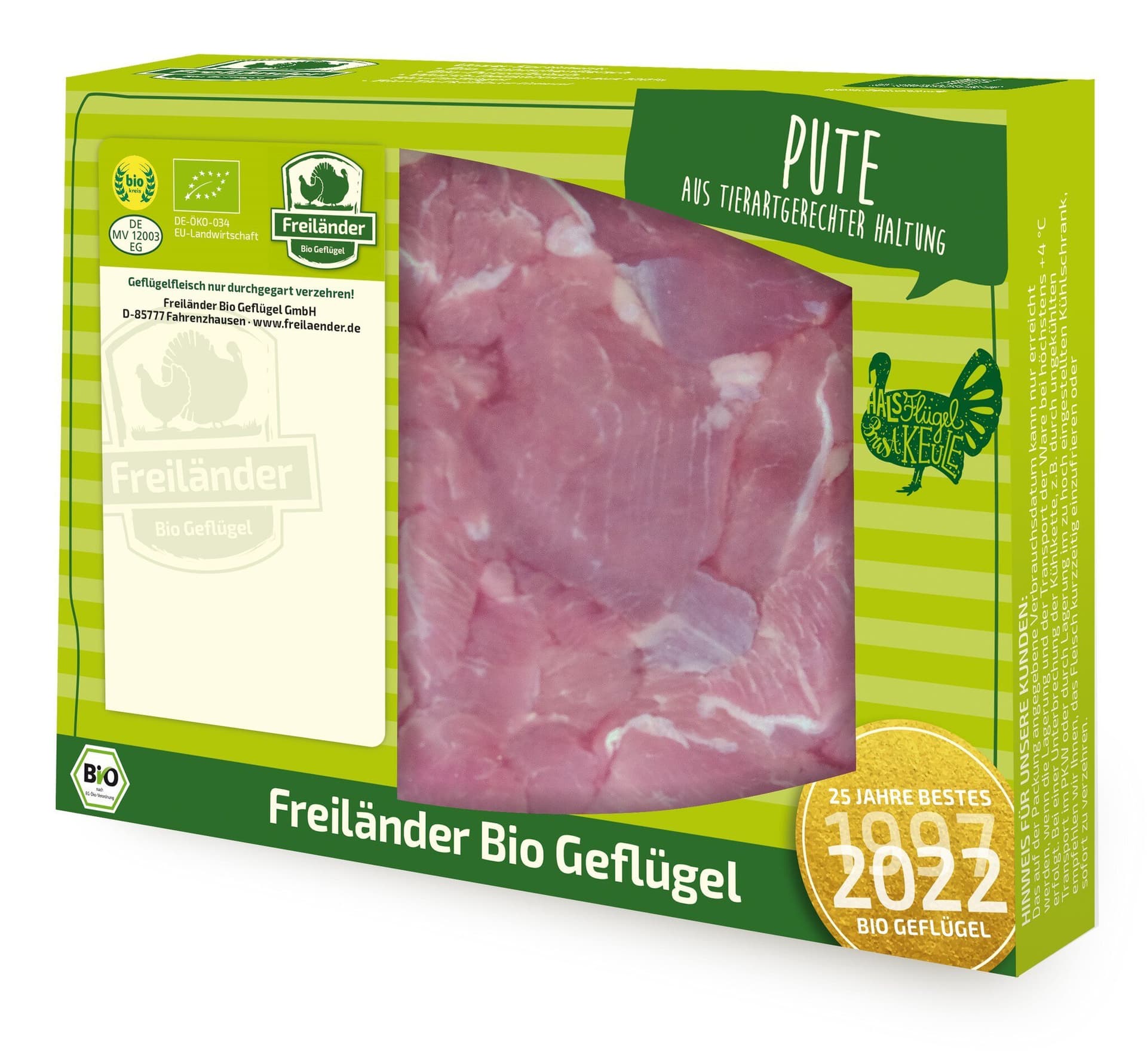 Freiländer Bio Geflügel Putengulasch